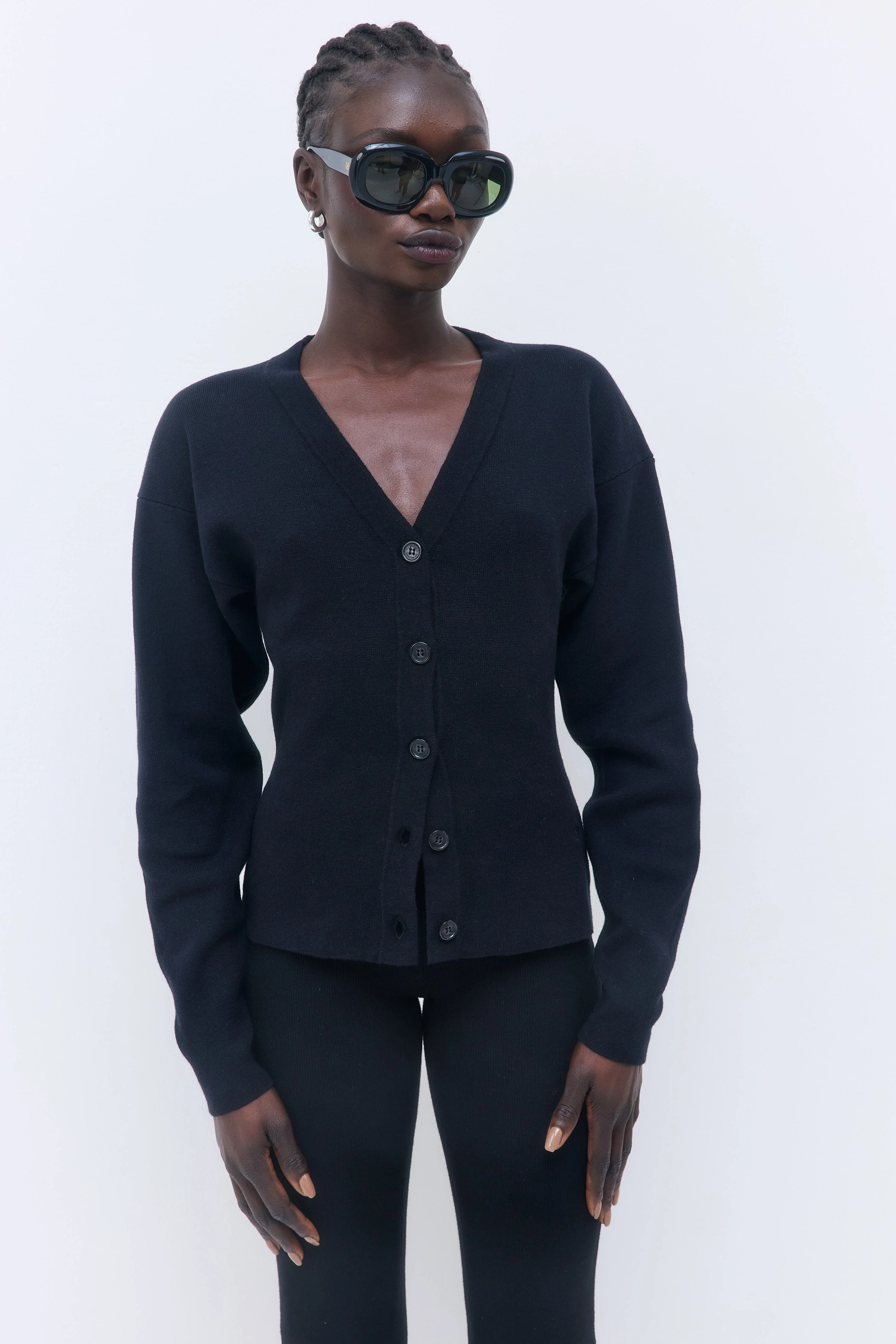 Cinched V Neck Cardigan