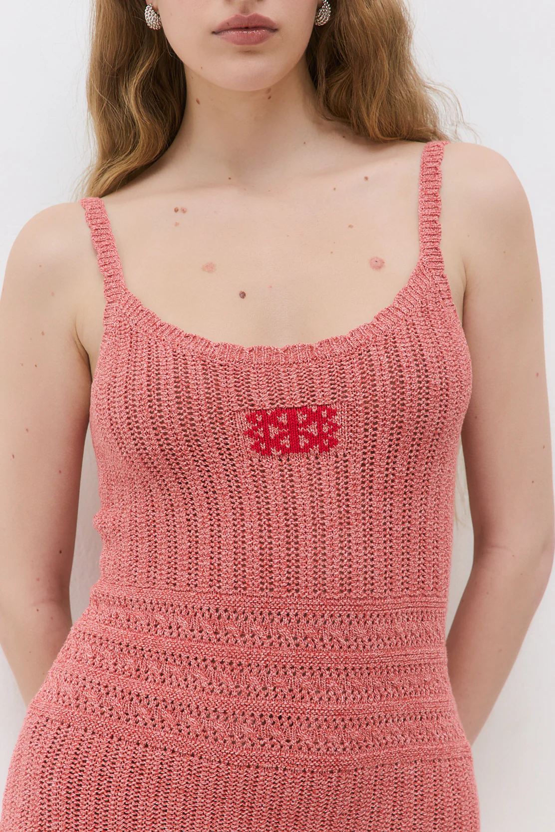 Crochet Intarsia Mini Dress - Image 7