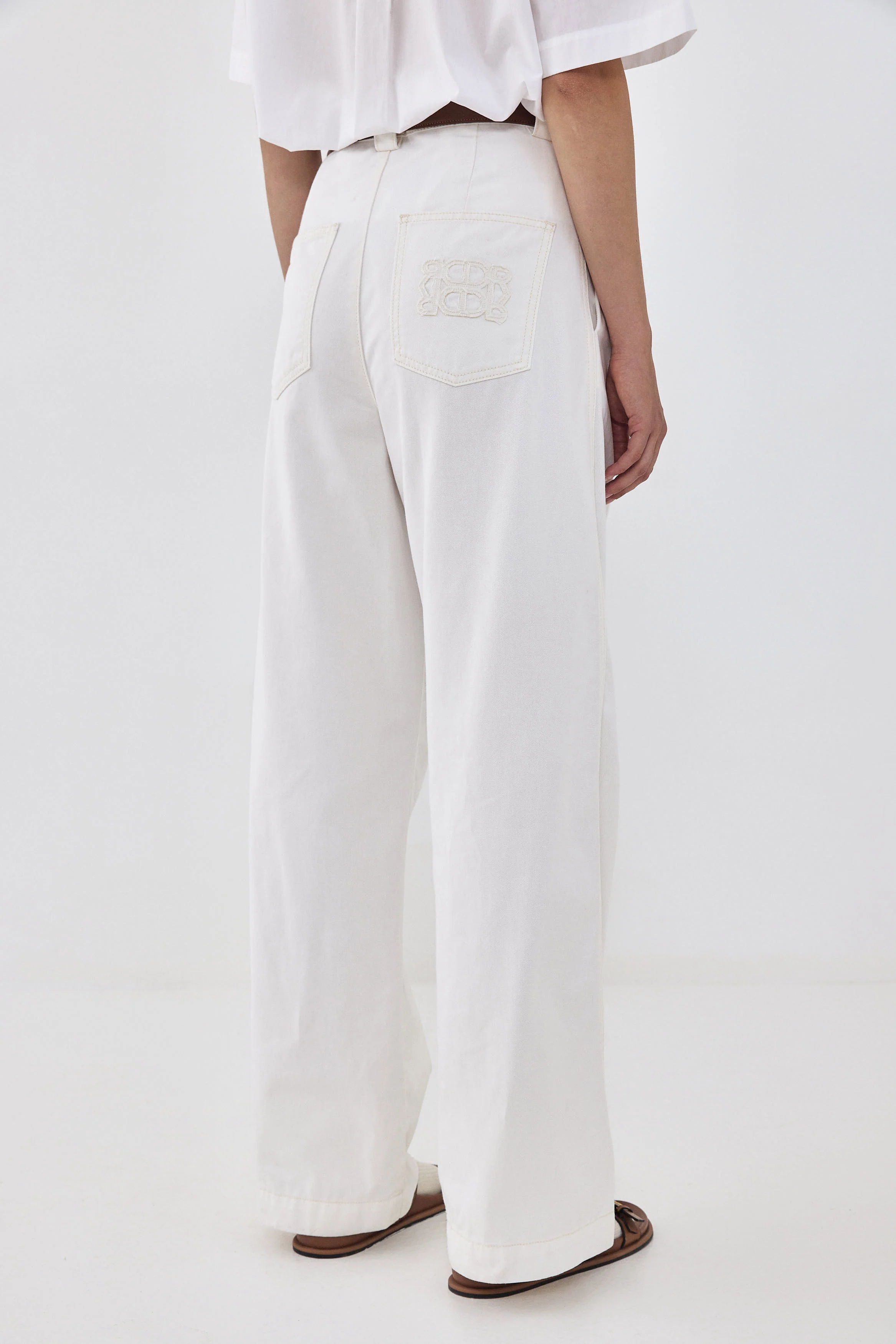 Drill Cotton Wide Leg Pants - Image 7