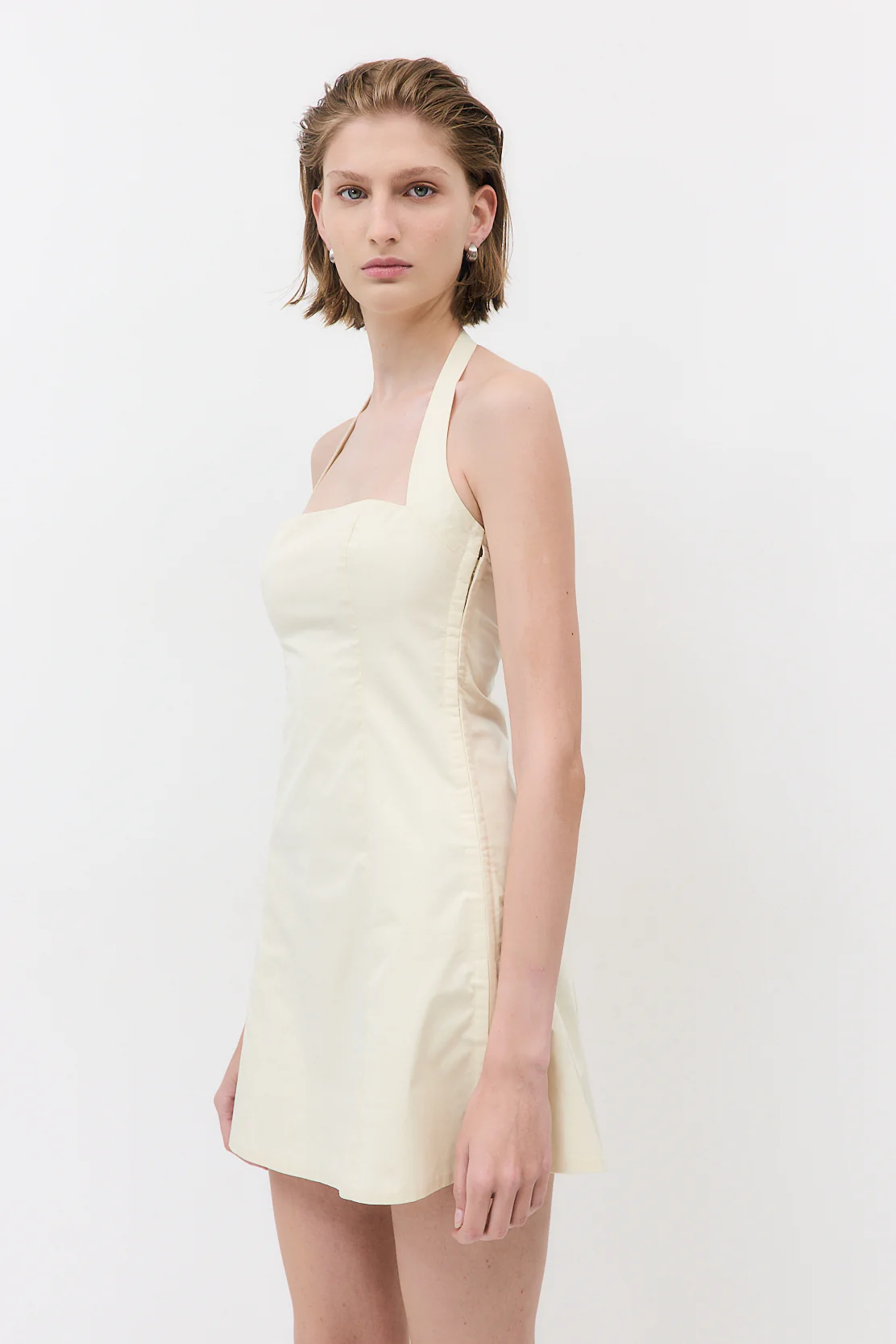 Fitted Poplin Halter Dress - Image 7