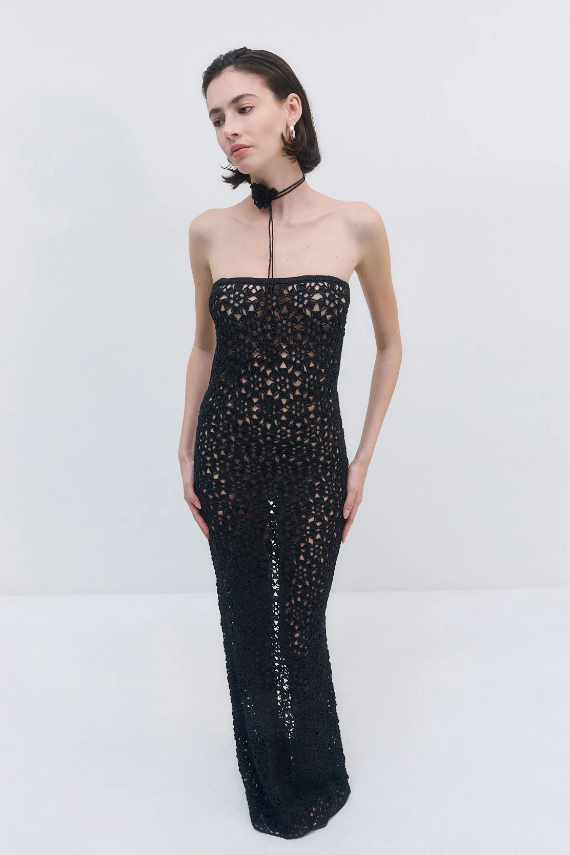 Flower Crochet Maxi Dress - Image 3