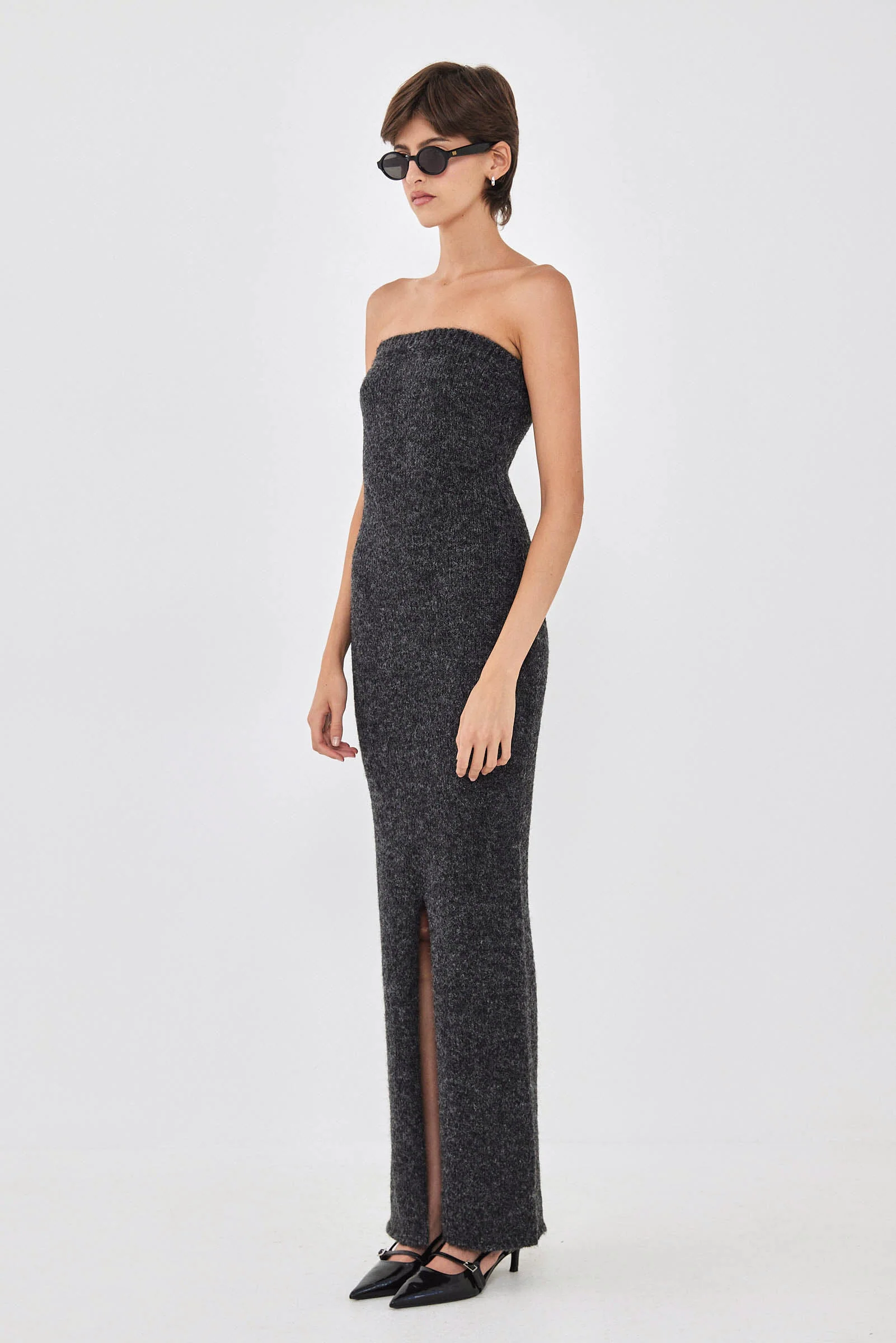 Fuzzy Strapless Maxi Dress - Image 4