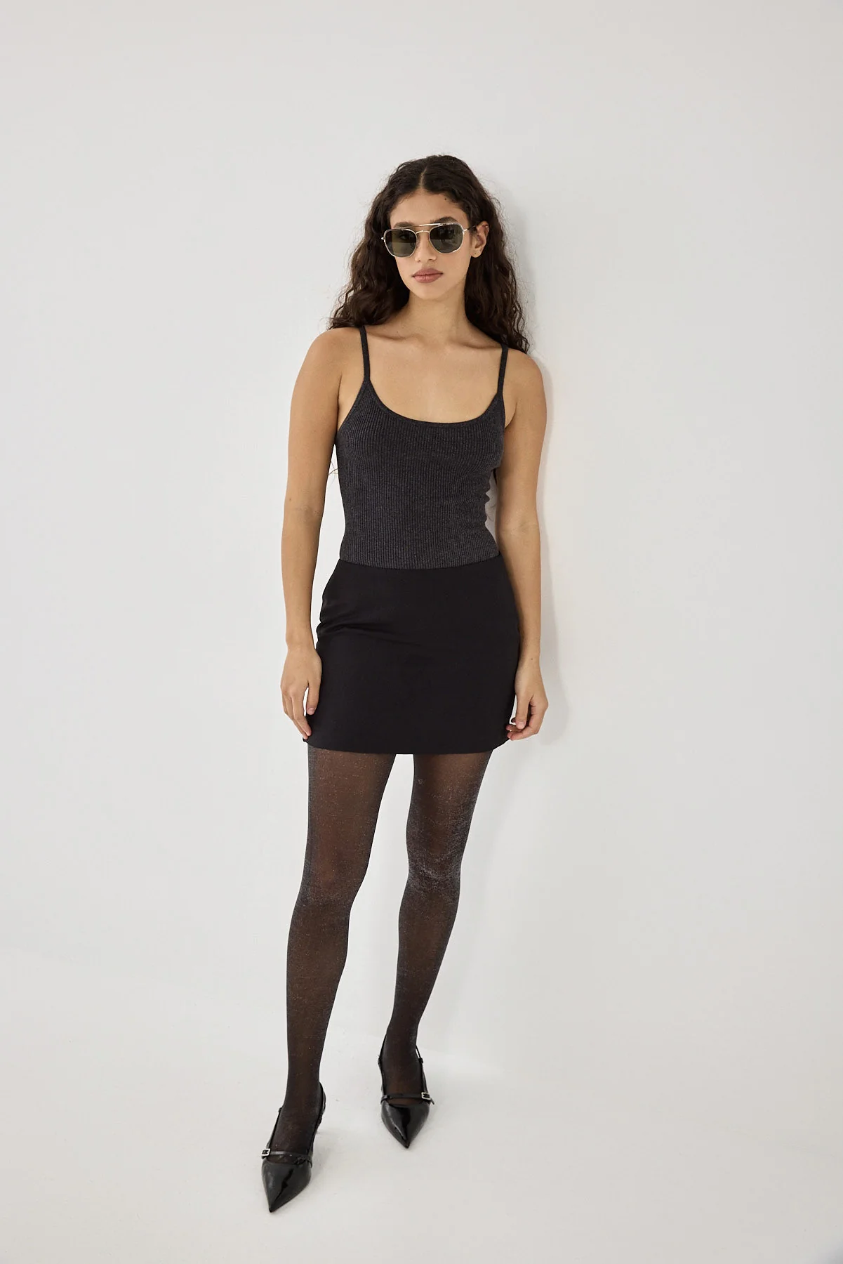 Glitter Ribbed Slip Tank Top - Image 3