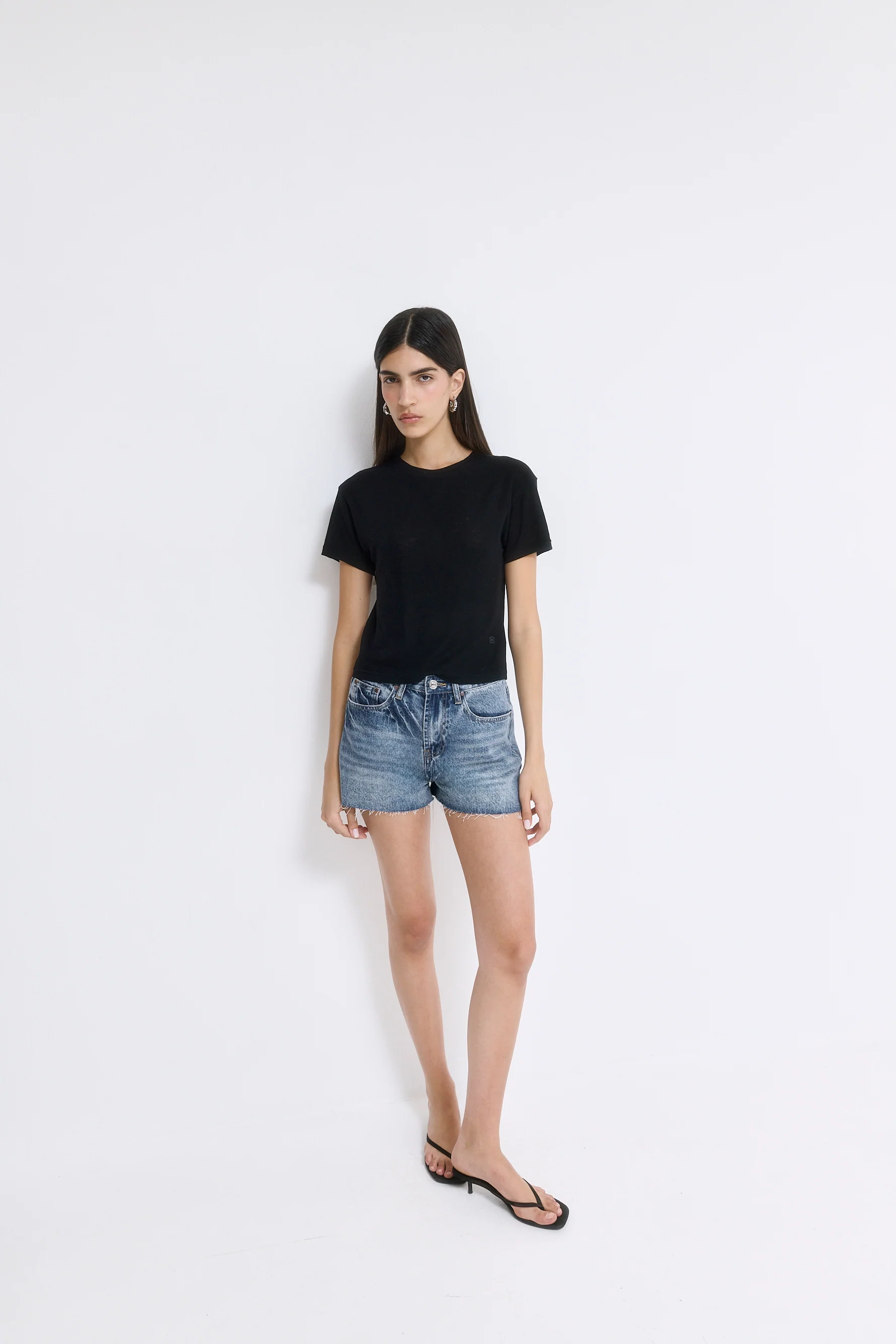 Mid Rise Denim Shorts - Image 2