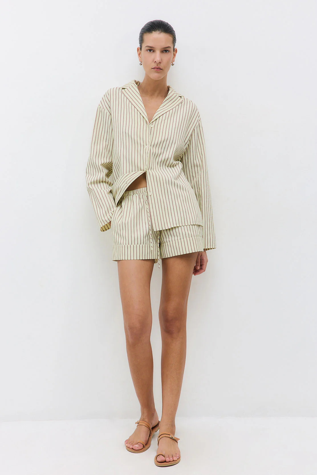 Mid Rise Poplin Shorts