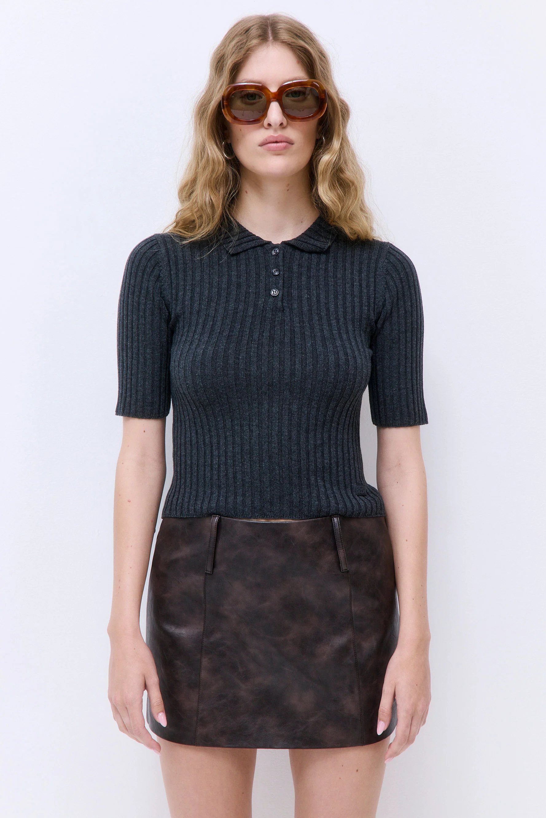 Mid Sleeved Rib Polo