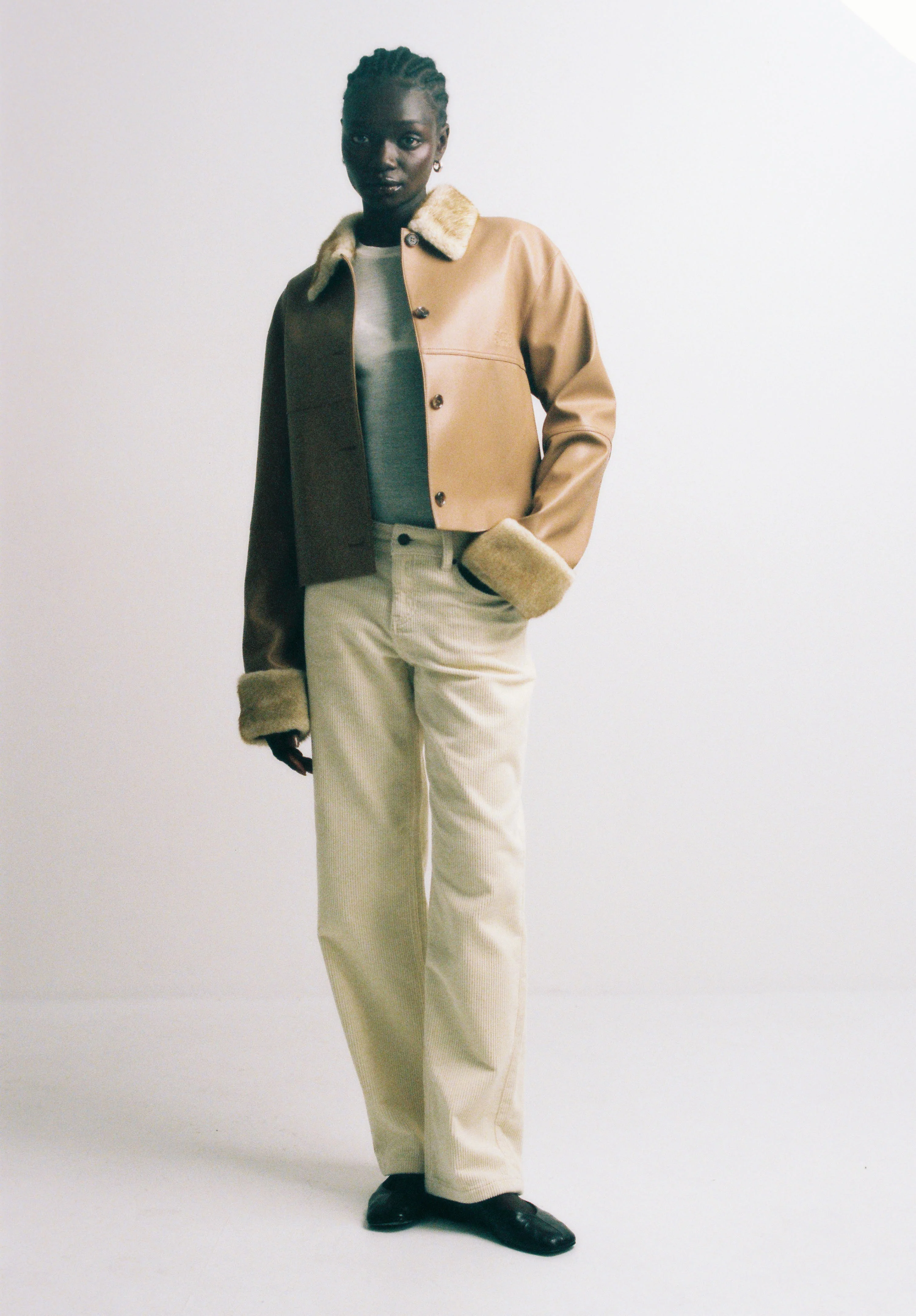 Mid Waist Corduroy Pants - Image 2