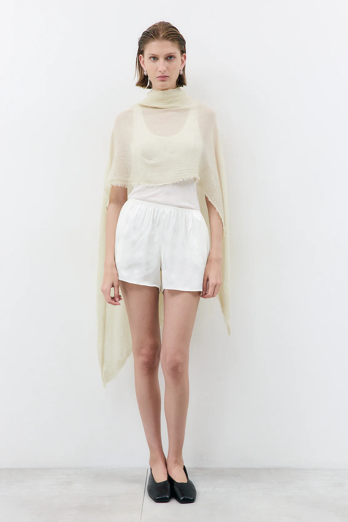 Mid Waist Satin Shorts