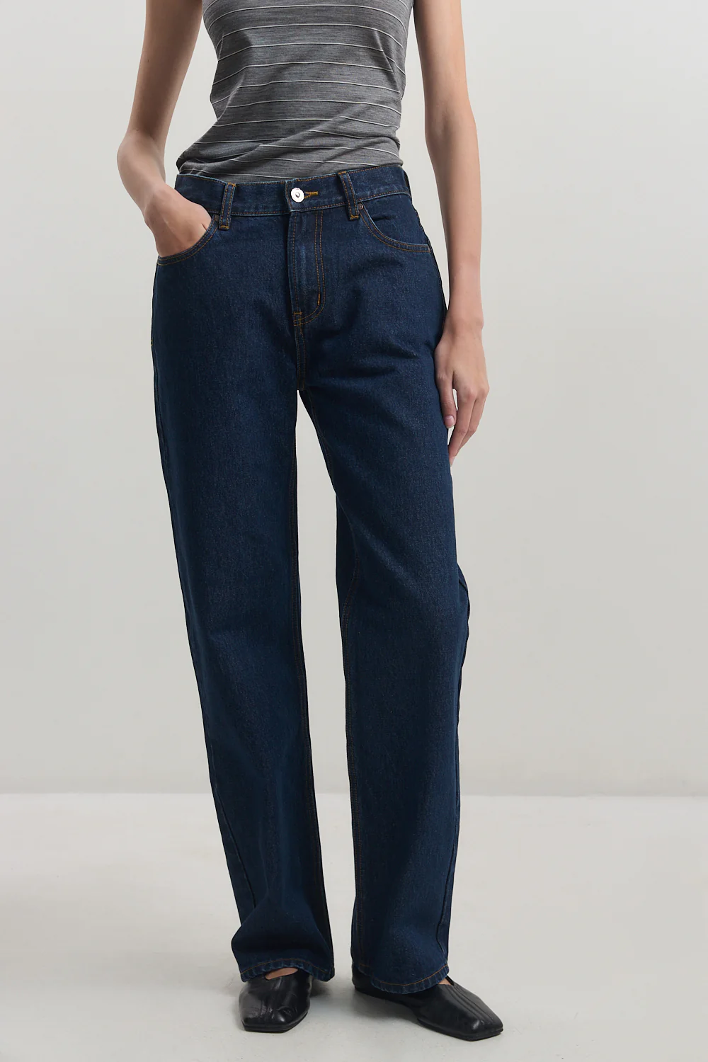 No.11| Mid Rise Full Length Baggy Denim - Image 2