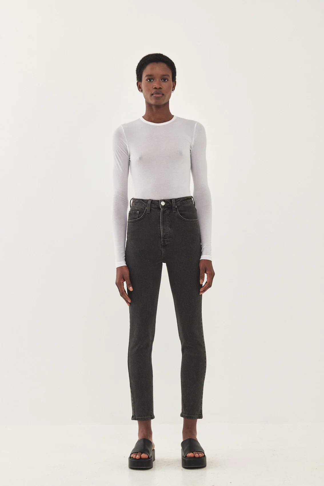 No.4 High Waist Slim Cropped Denim