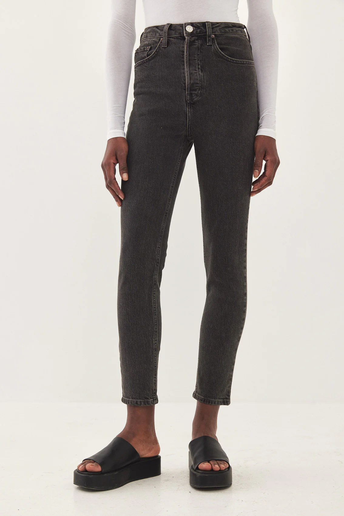 No.4 High Waist Slim Cropped Denim - Image 2