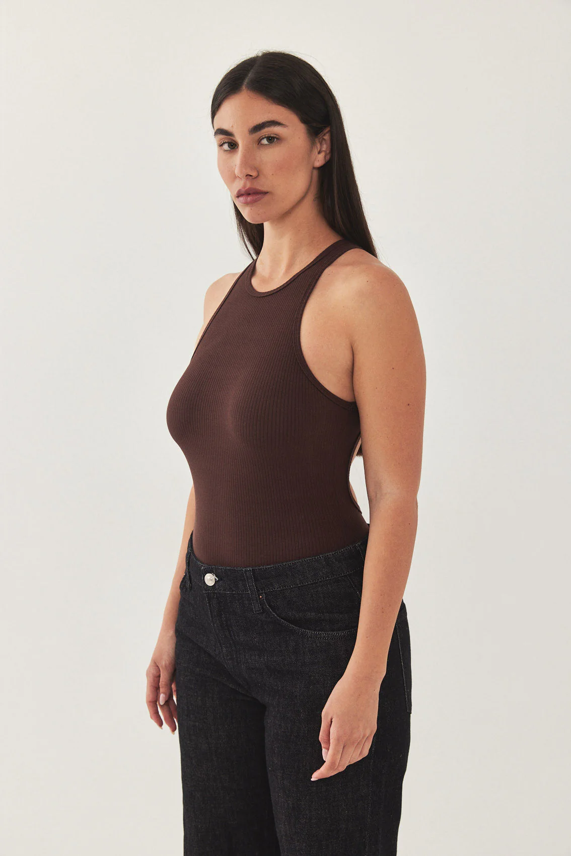 Open Back Ribbed Bodysuit - Image 4