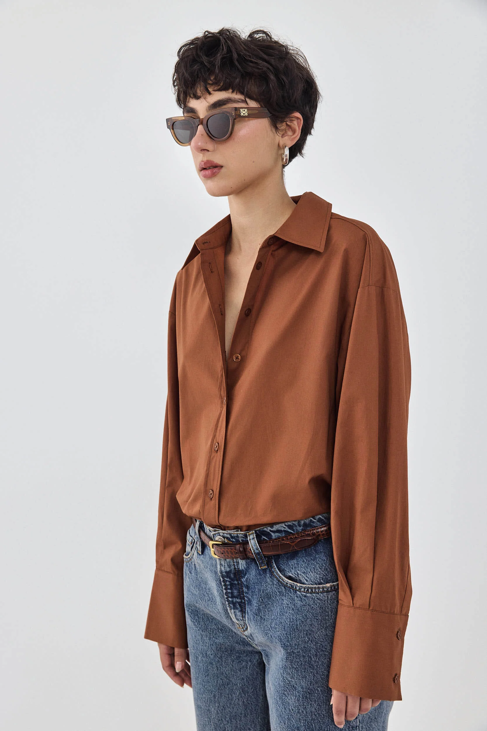 Oversized Poplin Button Down Shirt - Image 4