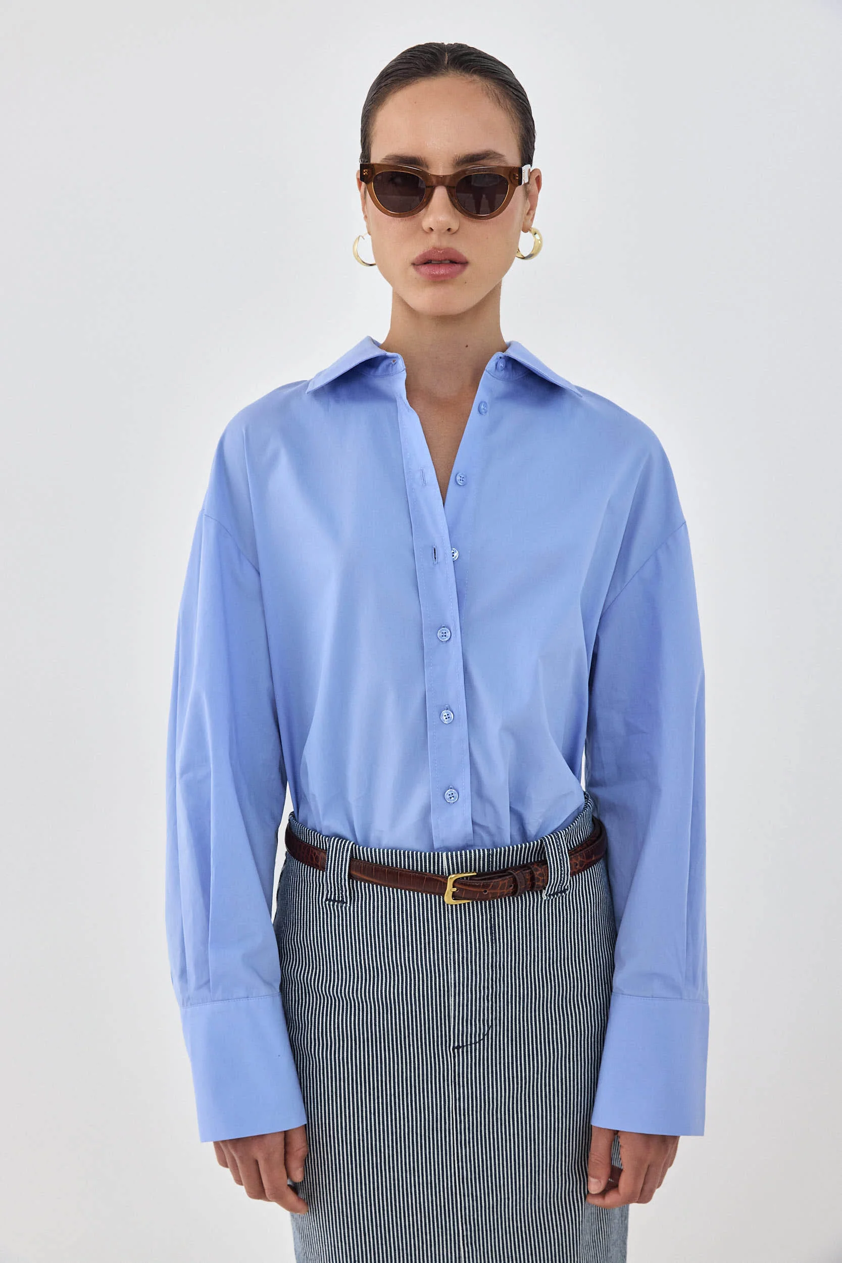 Oversized Poplin Button Down Shirt