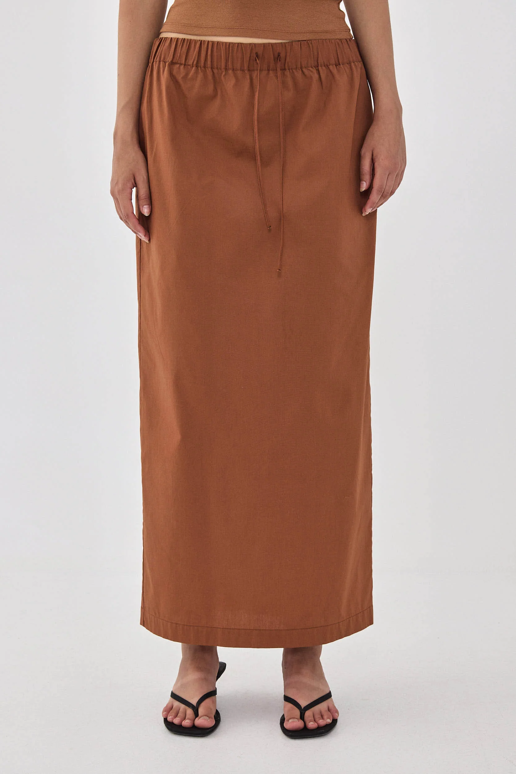 Poplin Gathered Maxi Skirt - Image 2