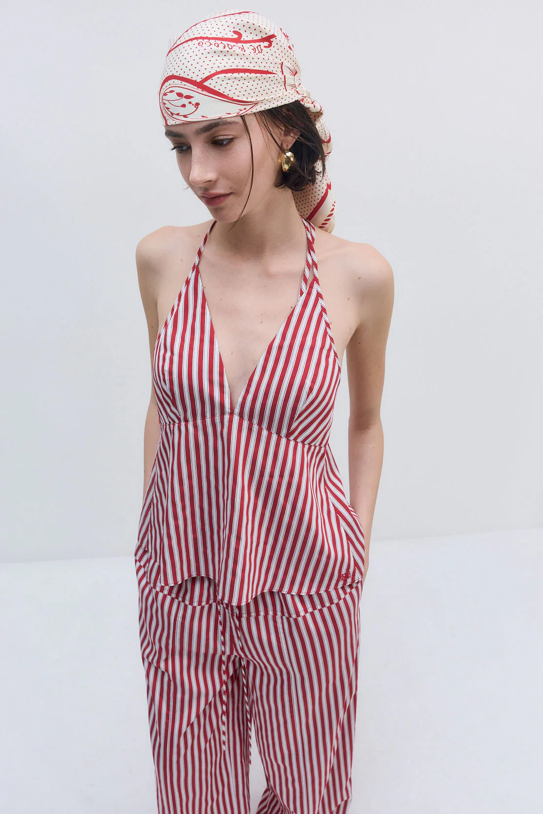 Poplin V Neck Blouse - Image 3