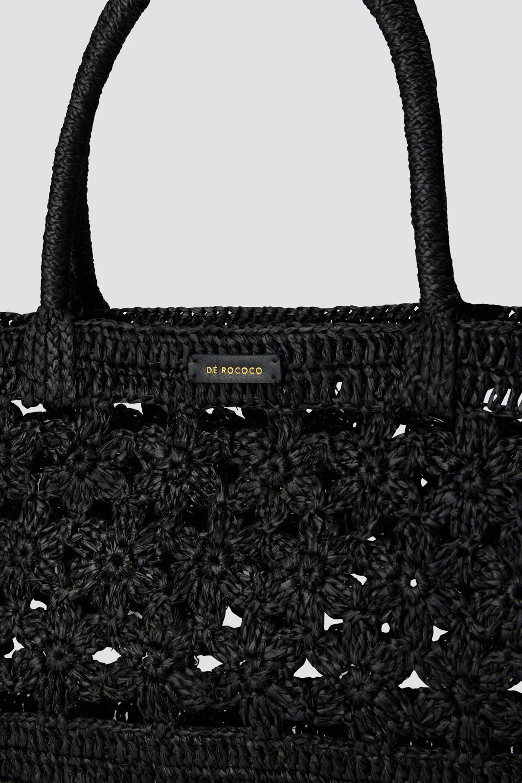 Raffia Crochet Floral Bag - Image 4