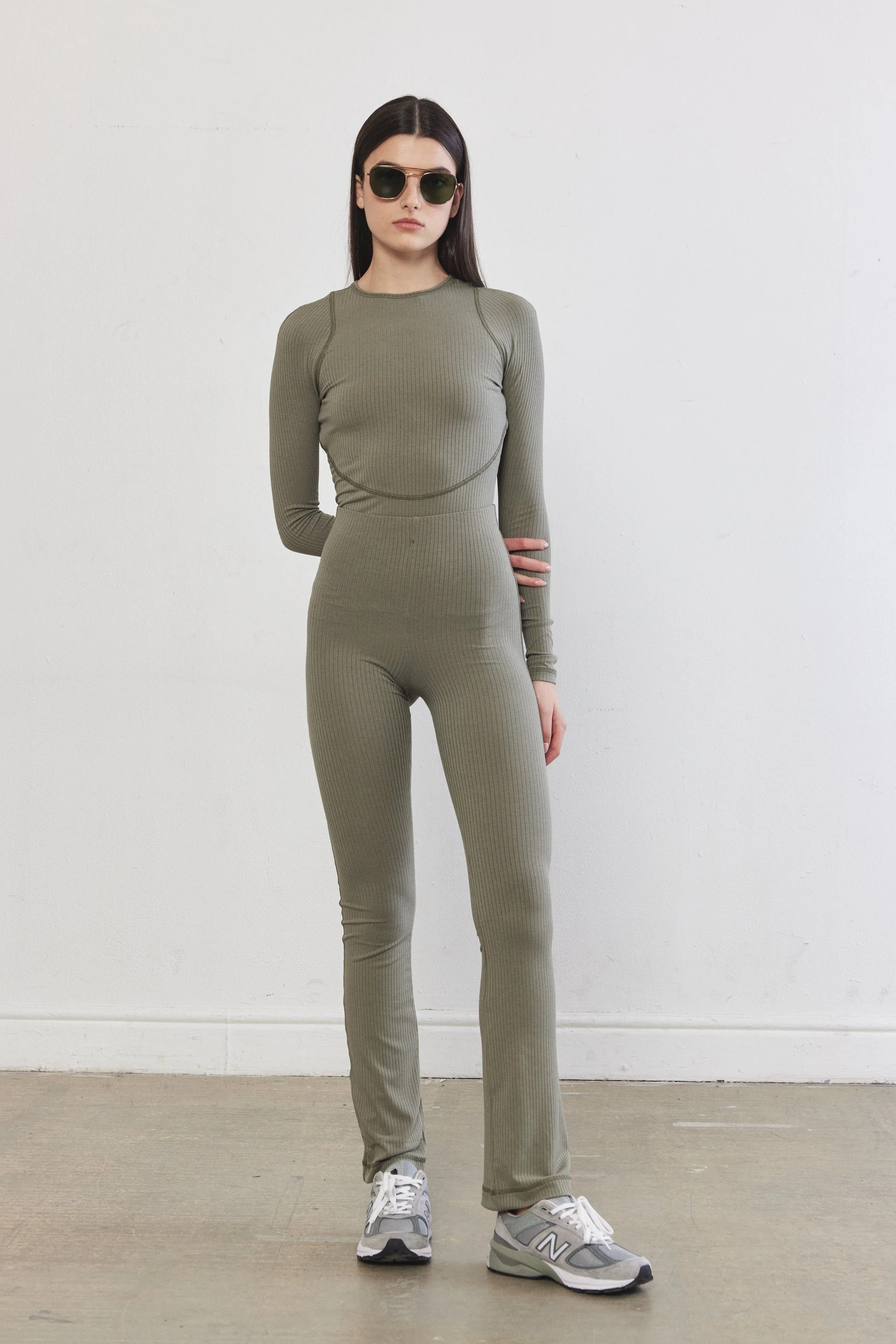 Ribbed Flat-Lock Flare Leggings - Image 8