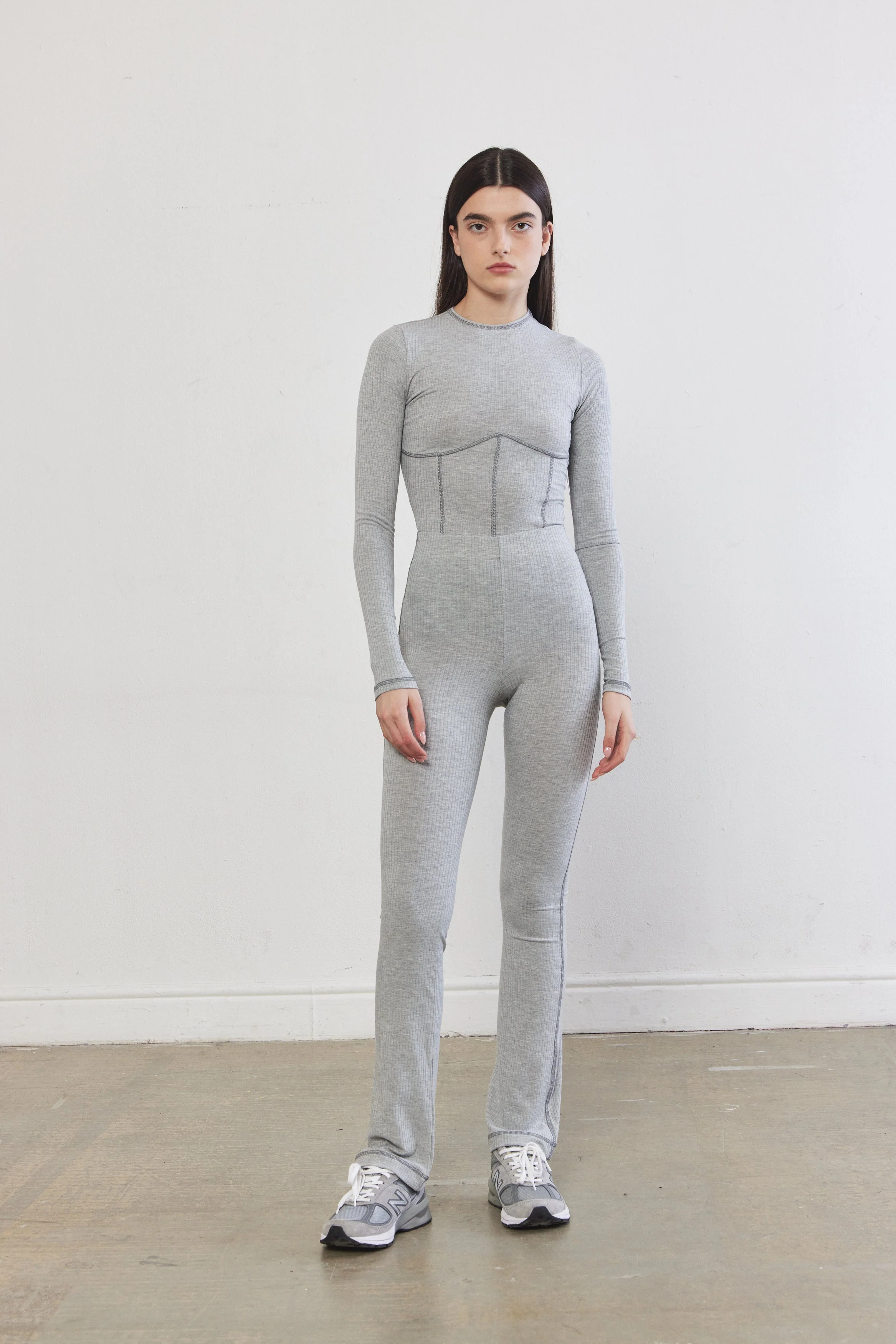 Ribbed Flat-Lock Flare Leggings - Image 3
