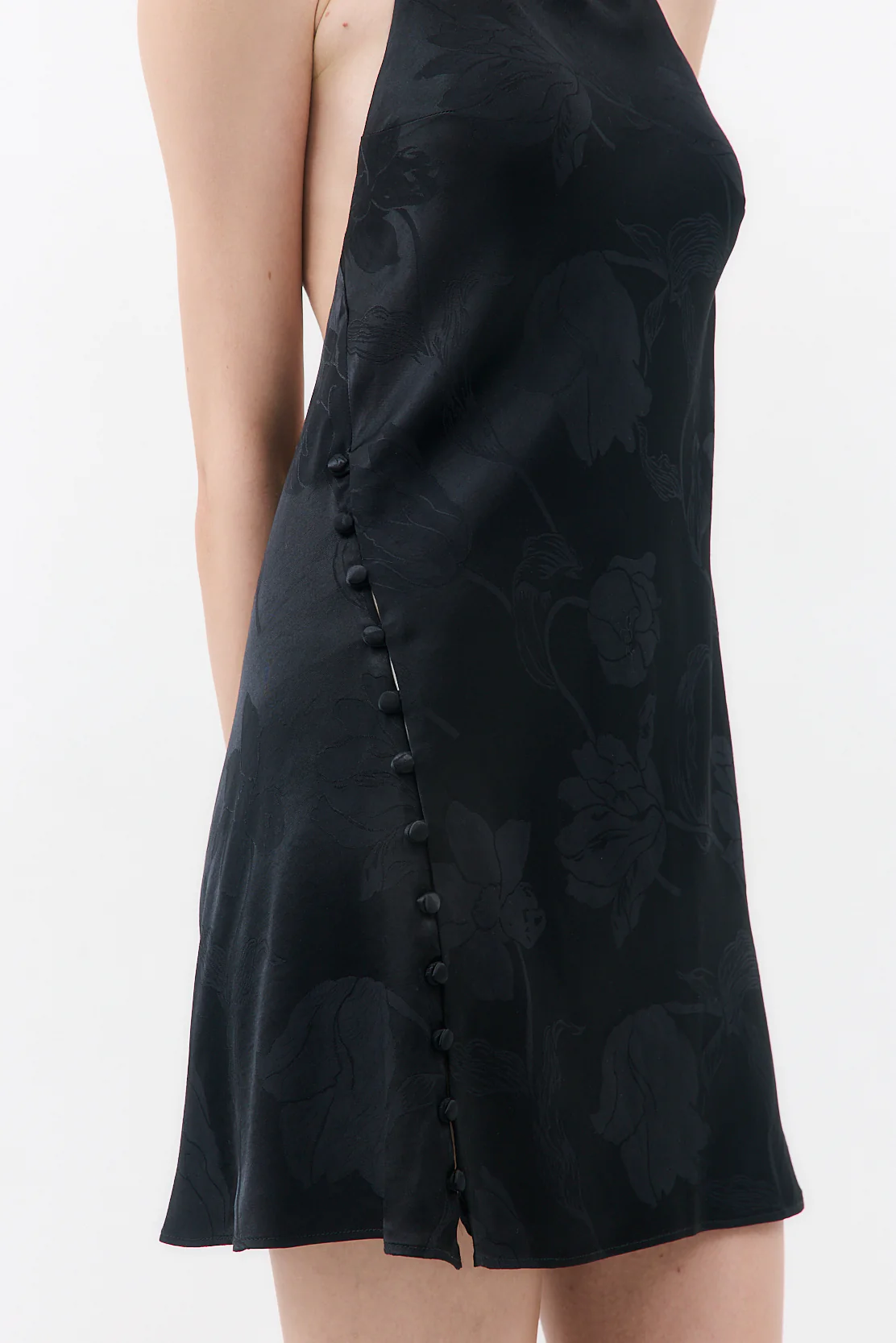 Satin Drape Mini Dress - Image 7