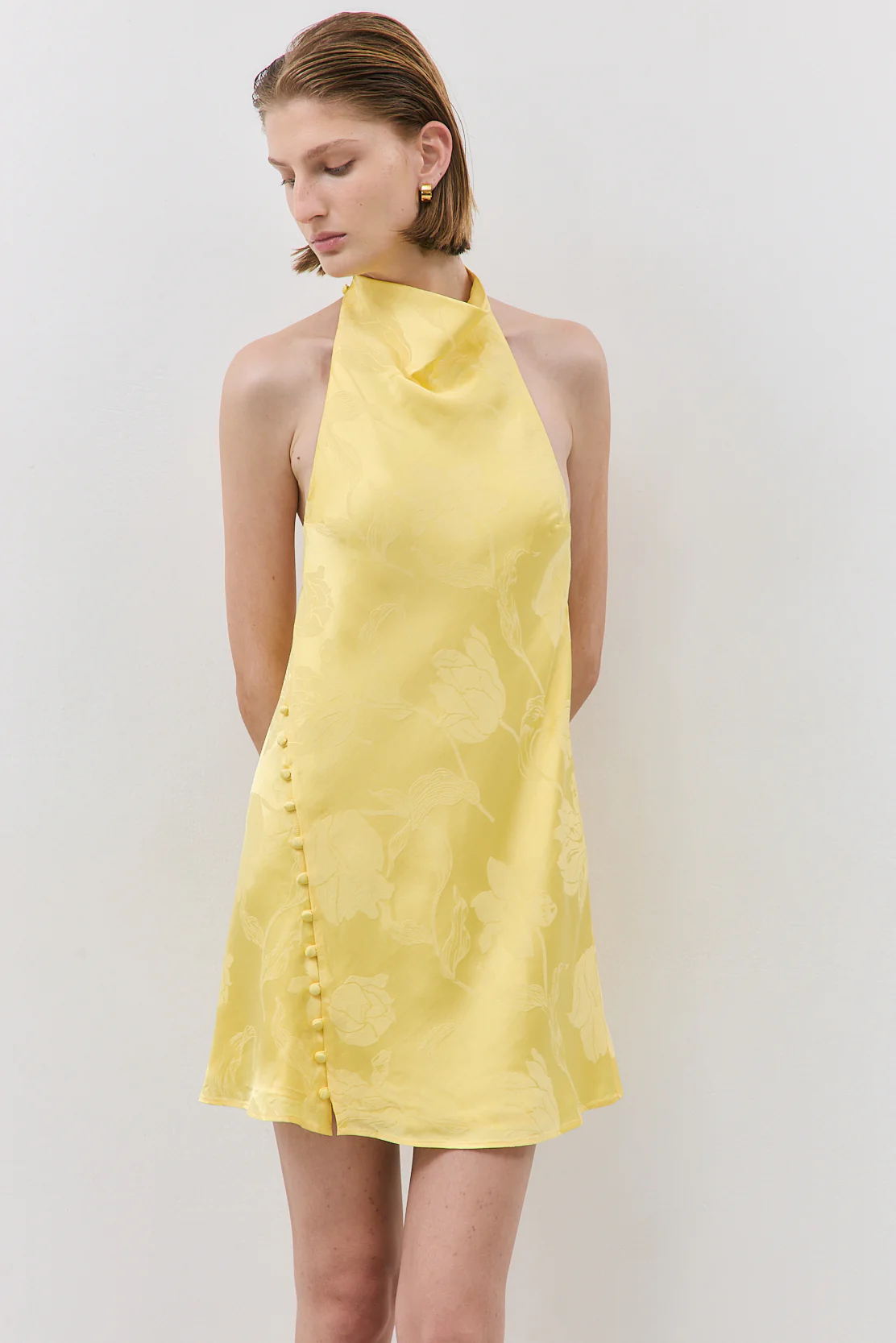 Satin Drape Mini Dress - Image 2