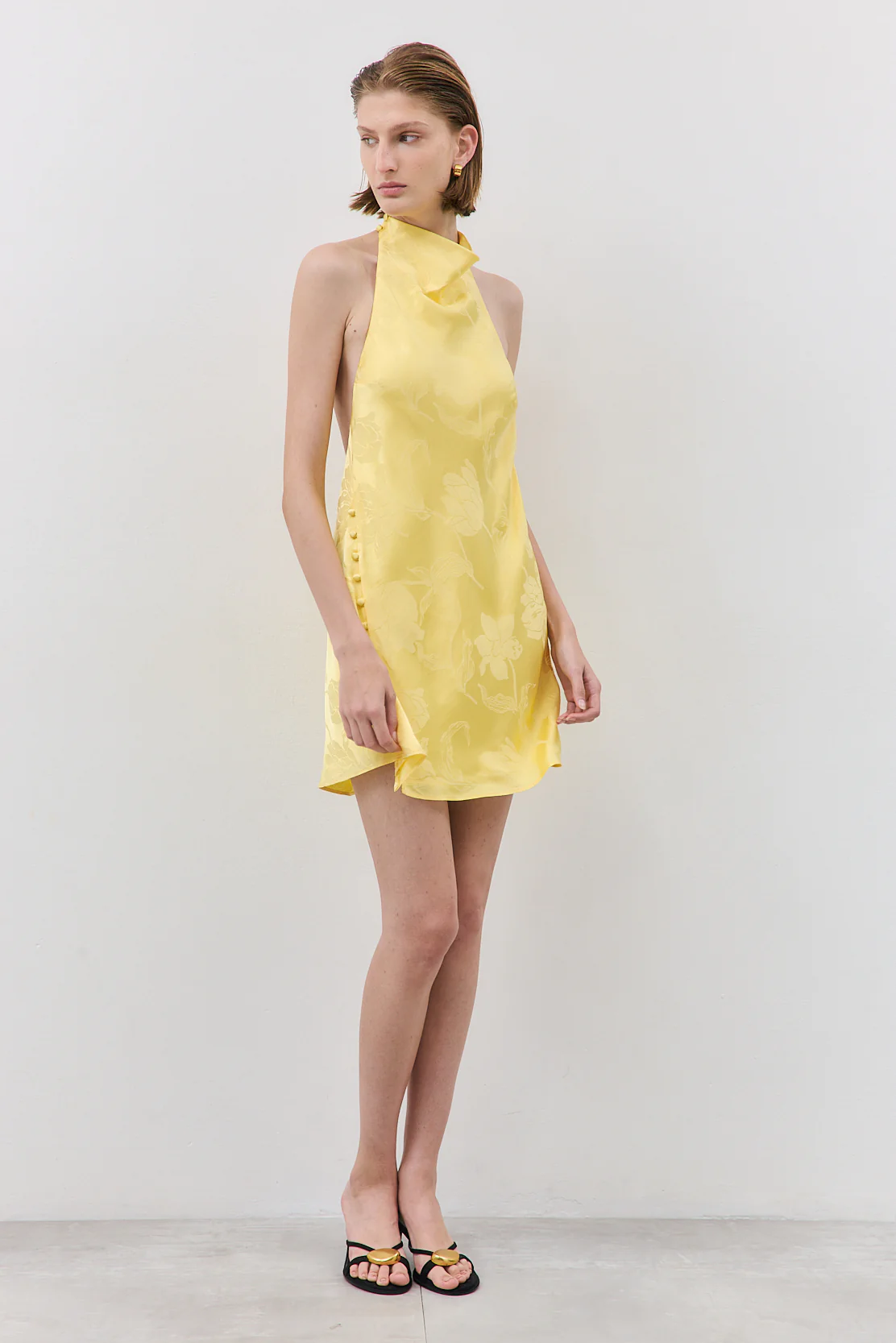 Satin Drape Mini Dress - Image 3