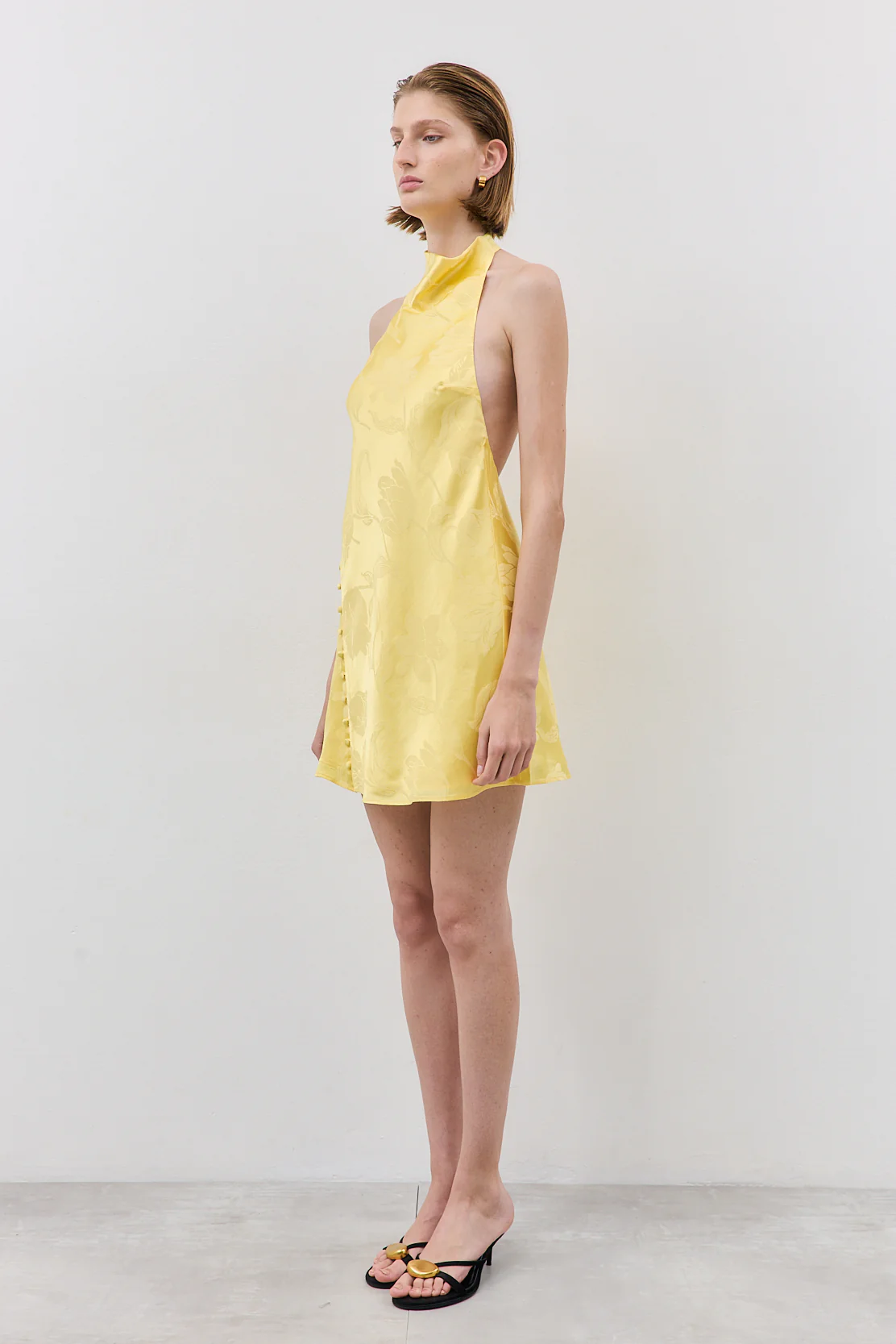 Satin Drape Mini Dress - Image 4