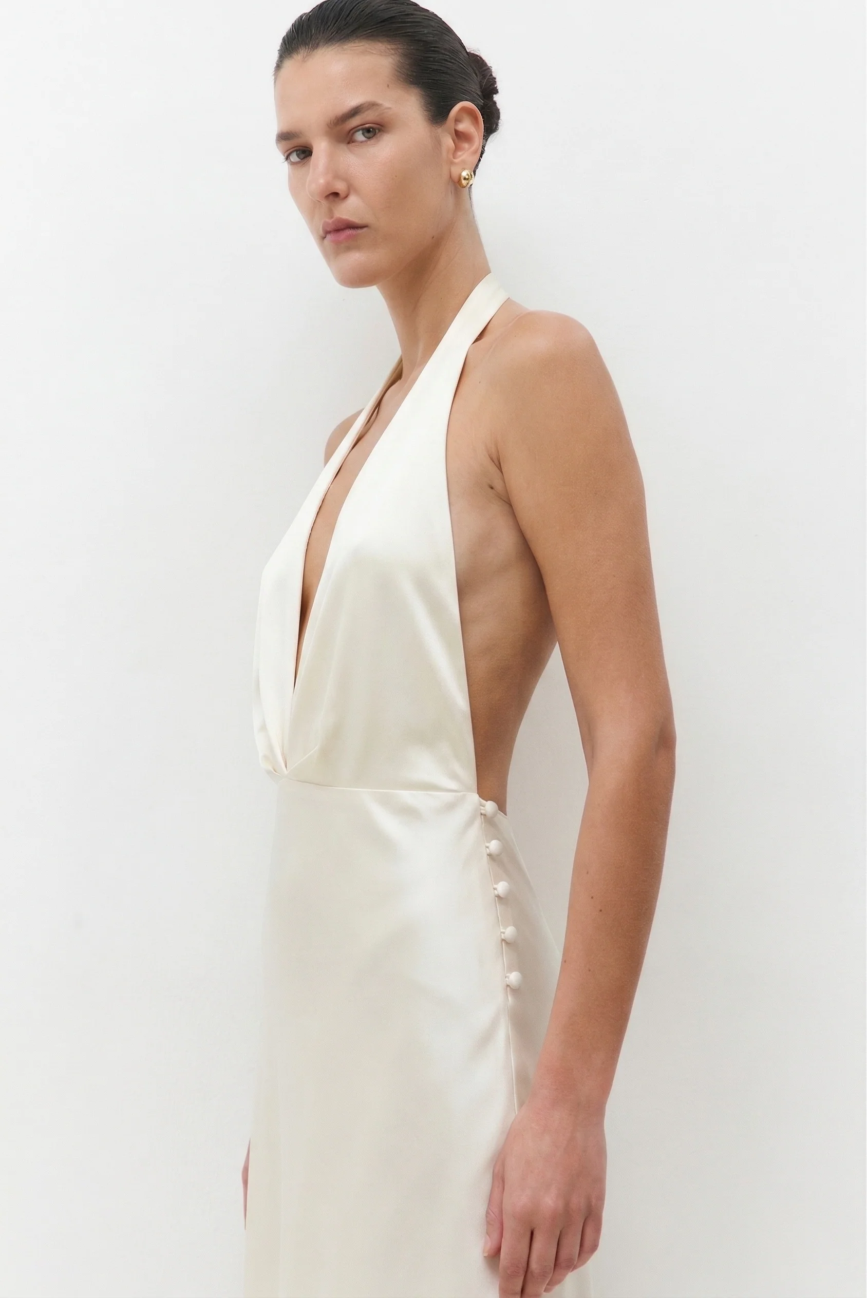 Satin Halter Maxi Dress