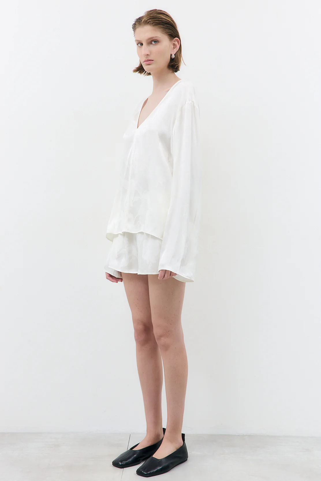 Satin V Neck Blouse - Image 4