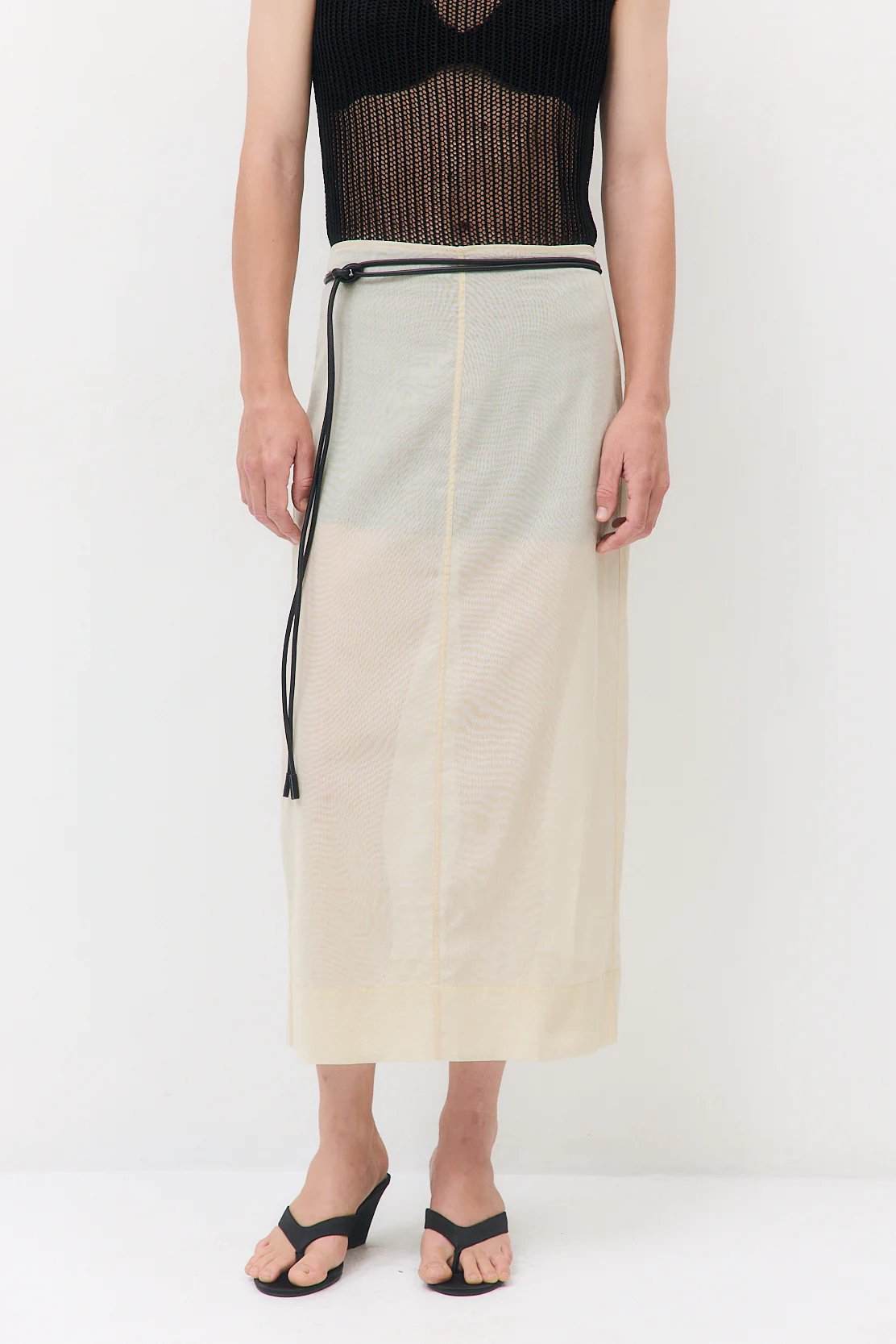 Sheer Organza Midi Skirt - Image 3