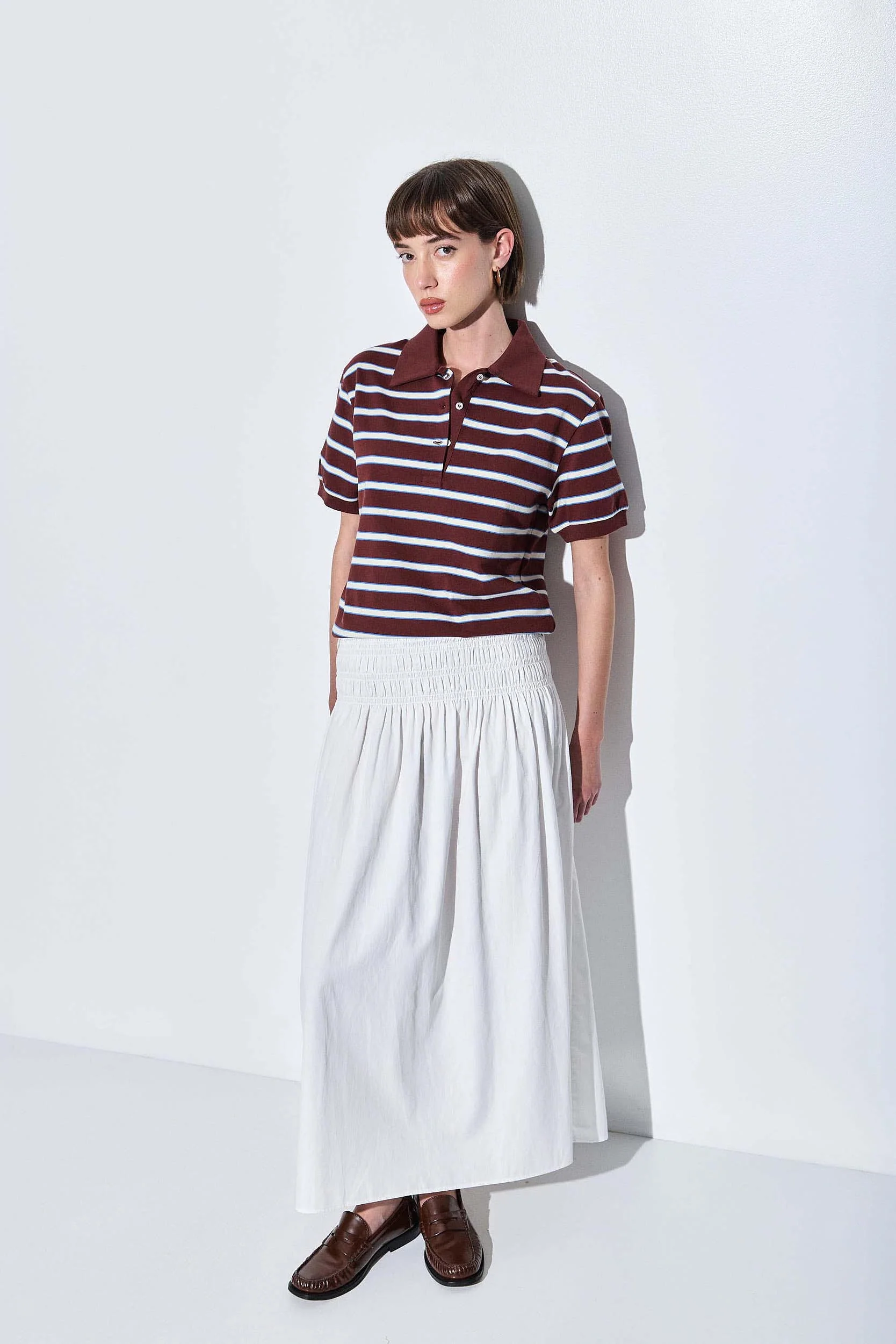 Shirred Waist Maxi Skirt - Image 3