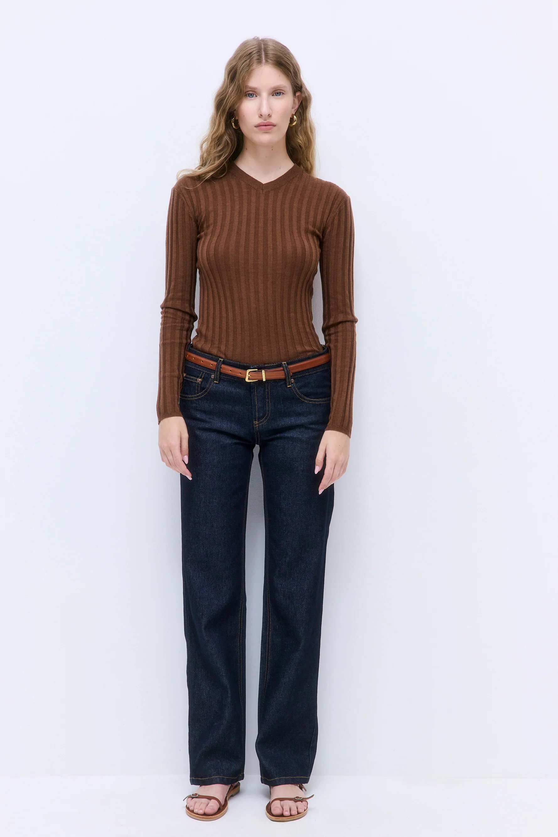 Soft Ribbed V Neck - Image 2