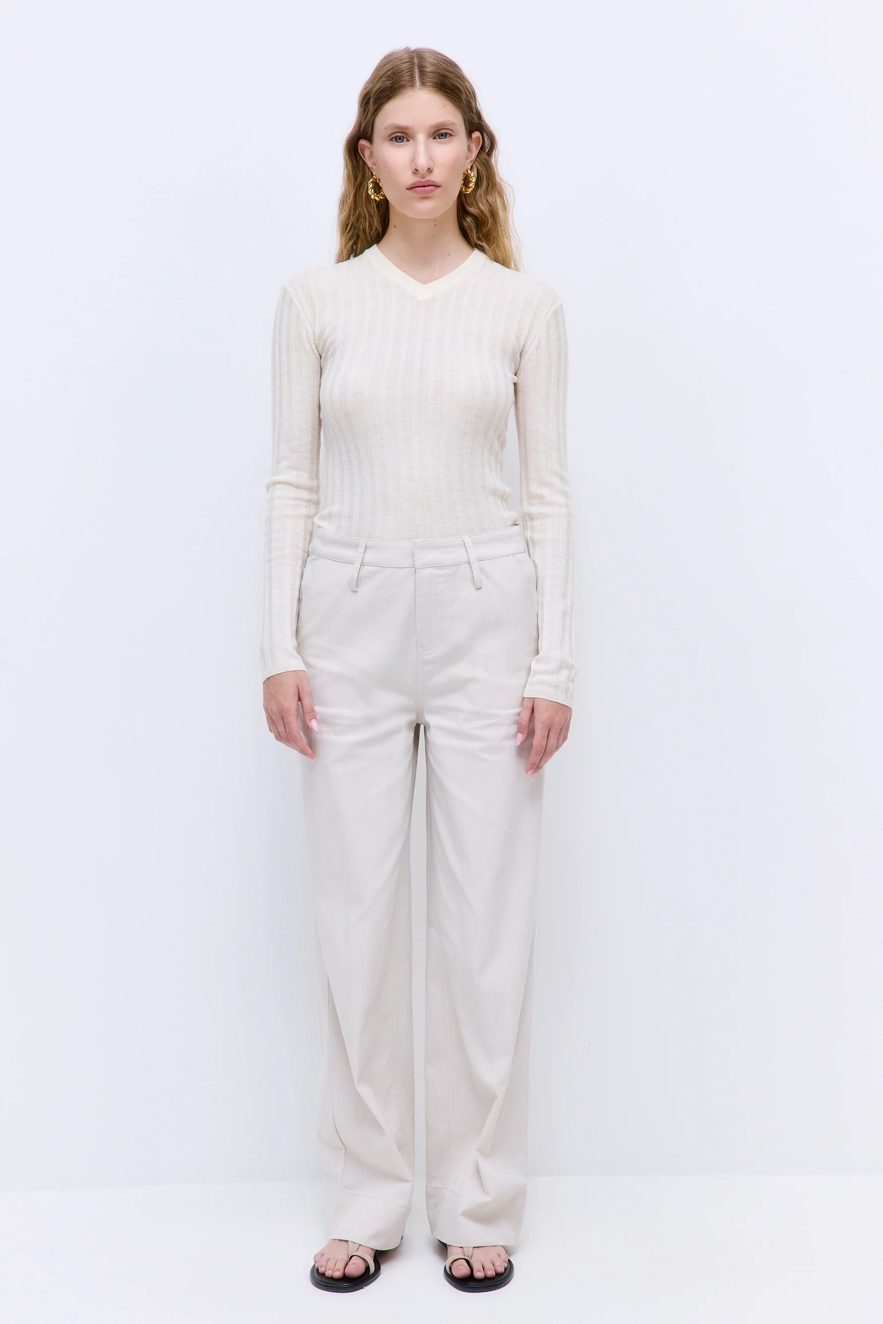 Soft Ribbed V Neck - Image 2
