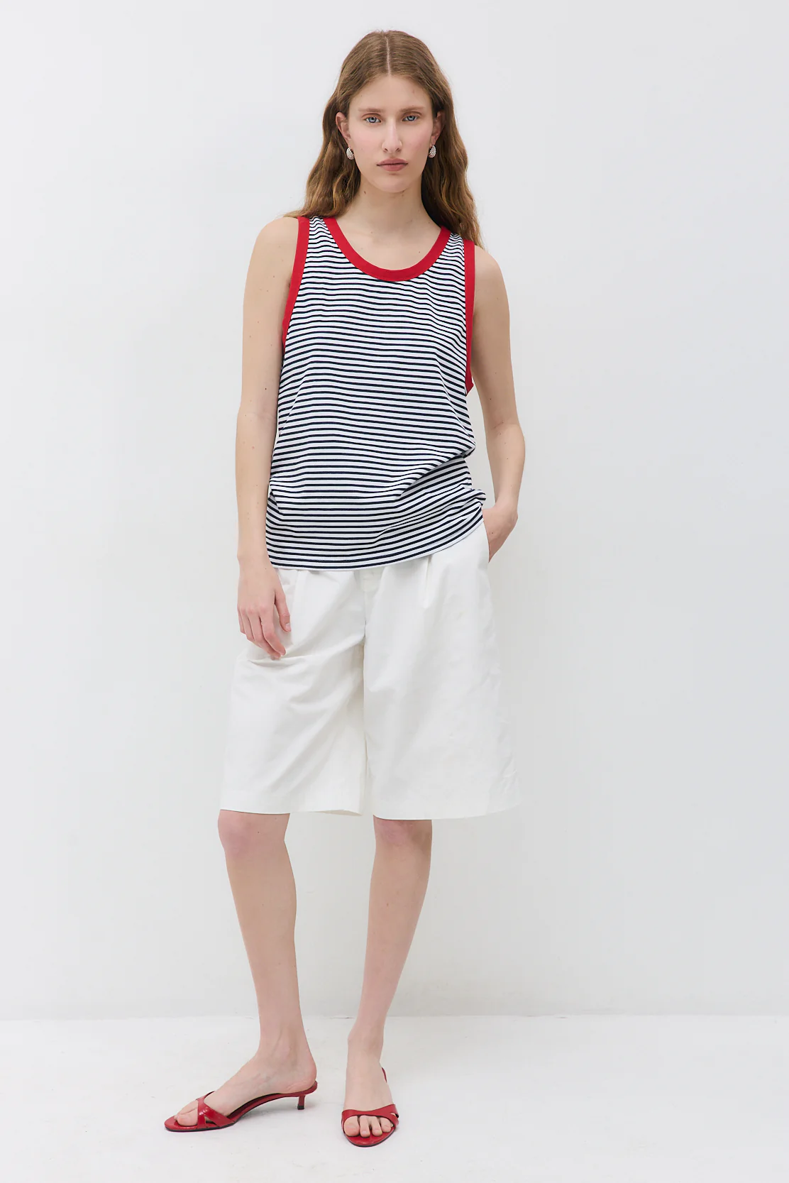 Striped Cotton Tank Top - Image 2