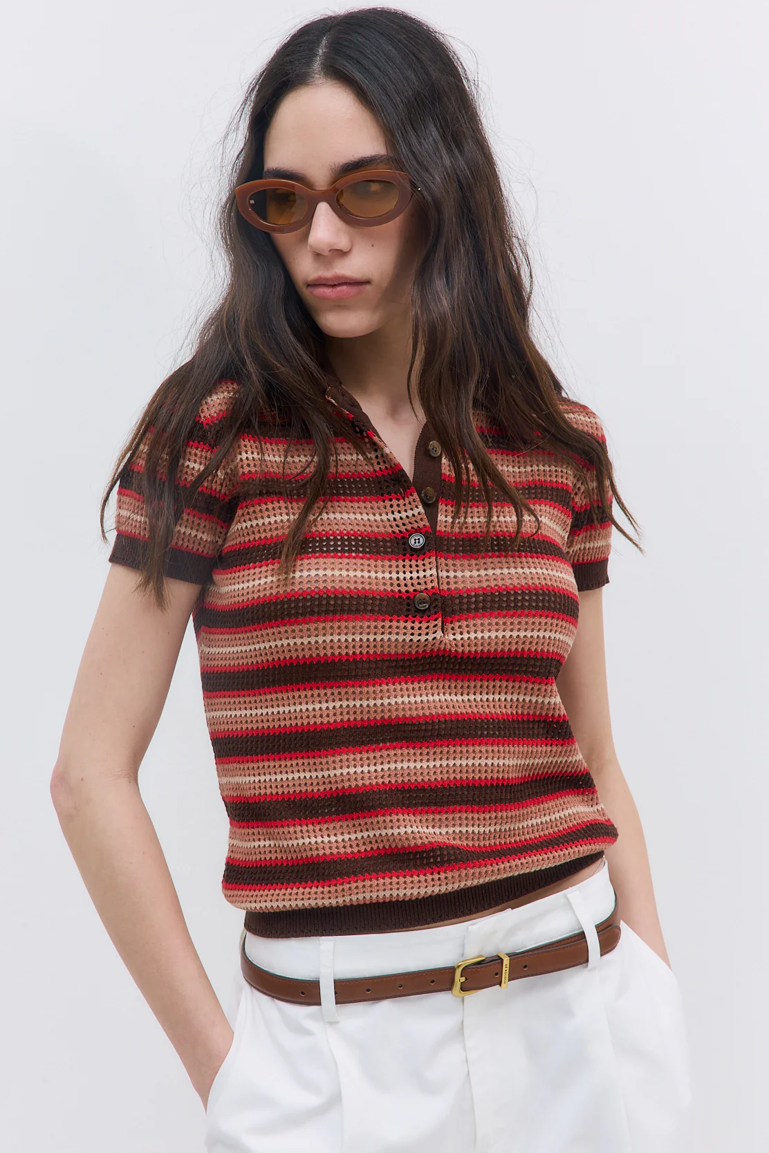 Striped Crochet Polo - Image 3