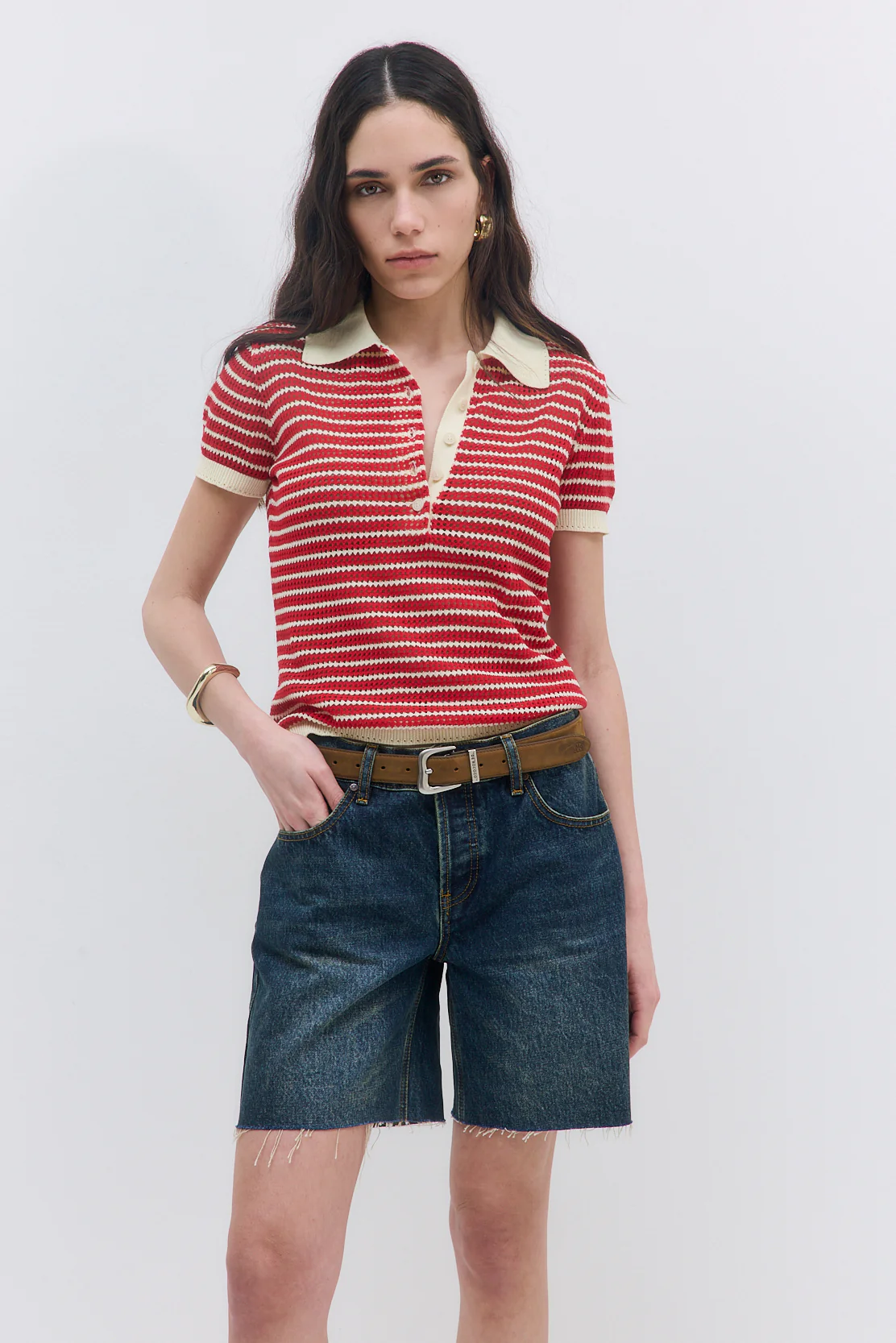 Striped Crochet Polo - Image 2