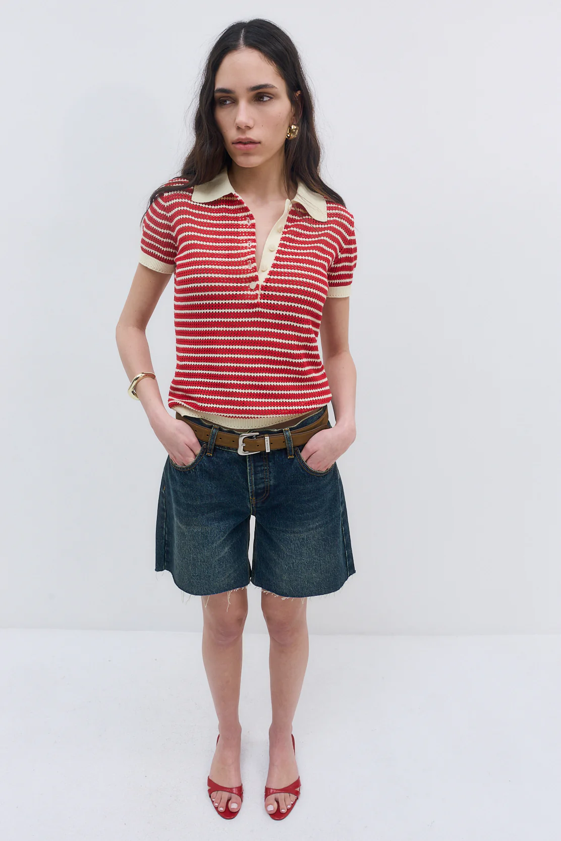 Striped Crochet Polo - Image 3