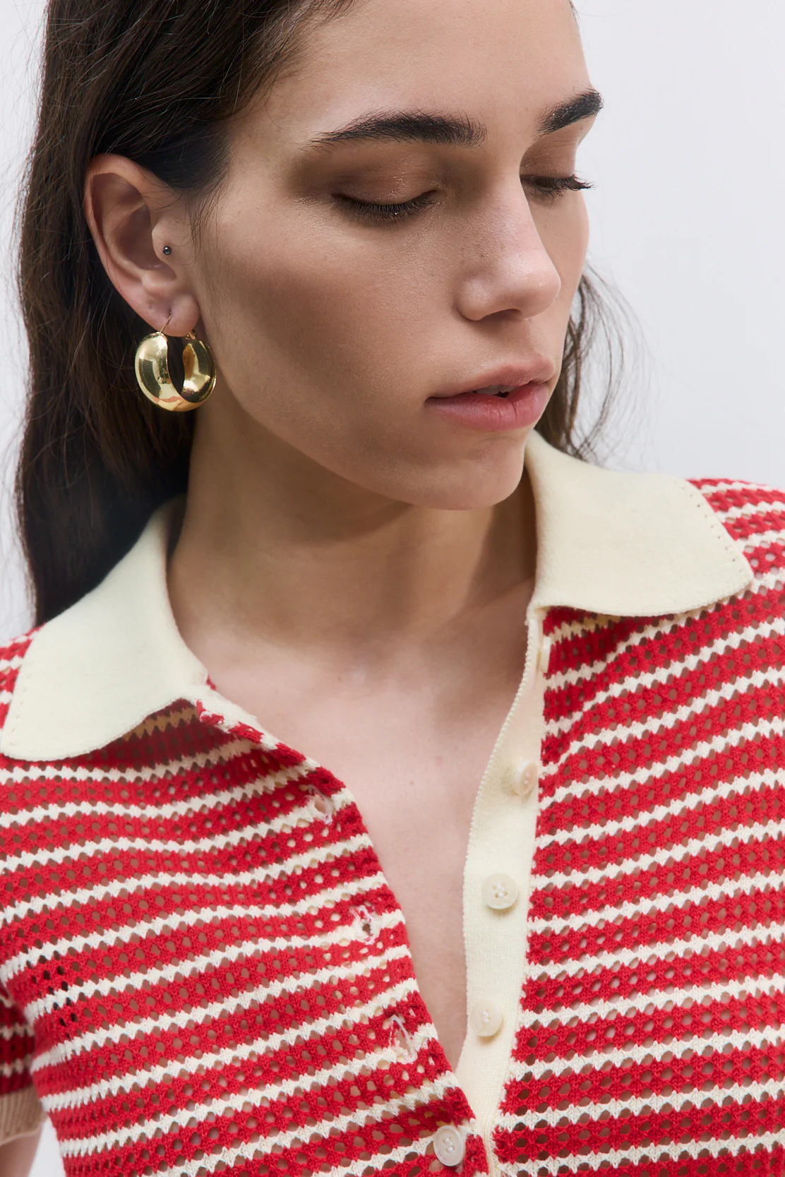 Striped Crochet Polo - Image 7