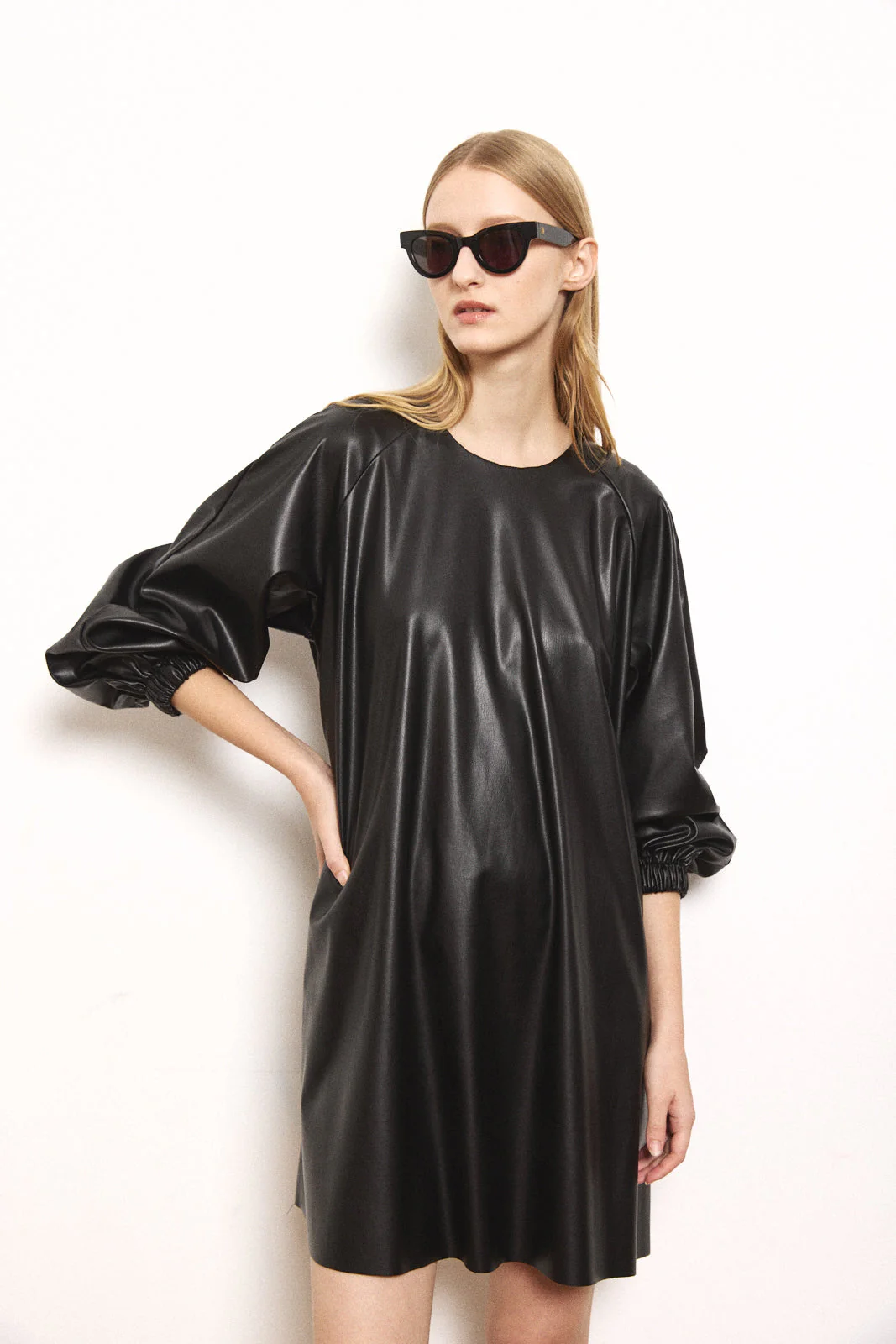 Vegan Leather Mini Dress - Image 2