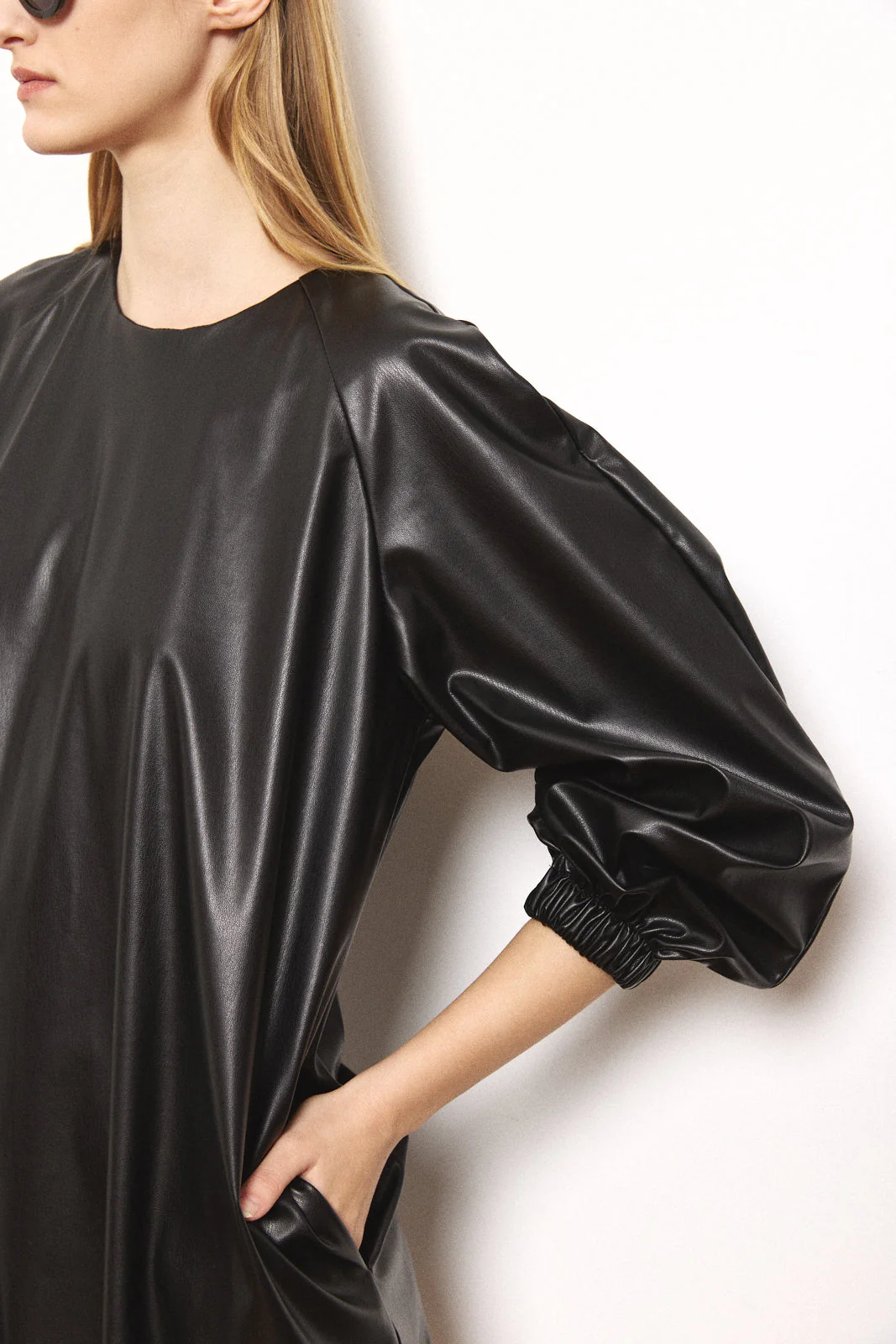 Vegan Leather Mini Dress - Image 4