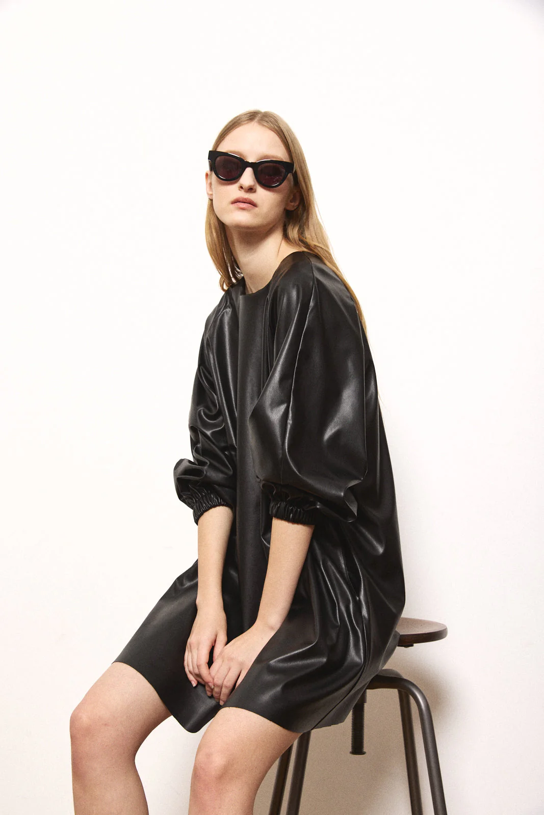 Vegan Leather Mini Dress - Image 7