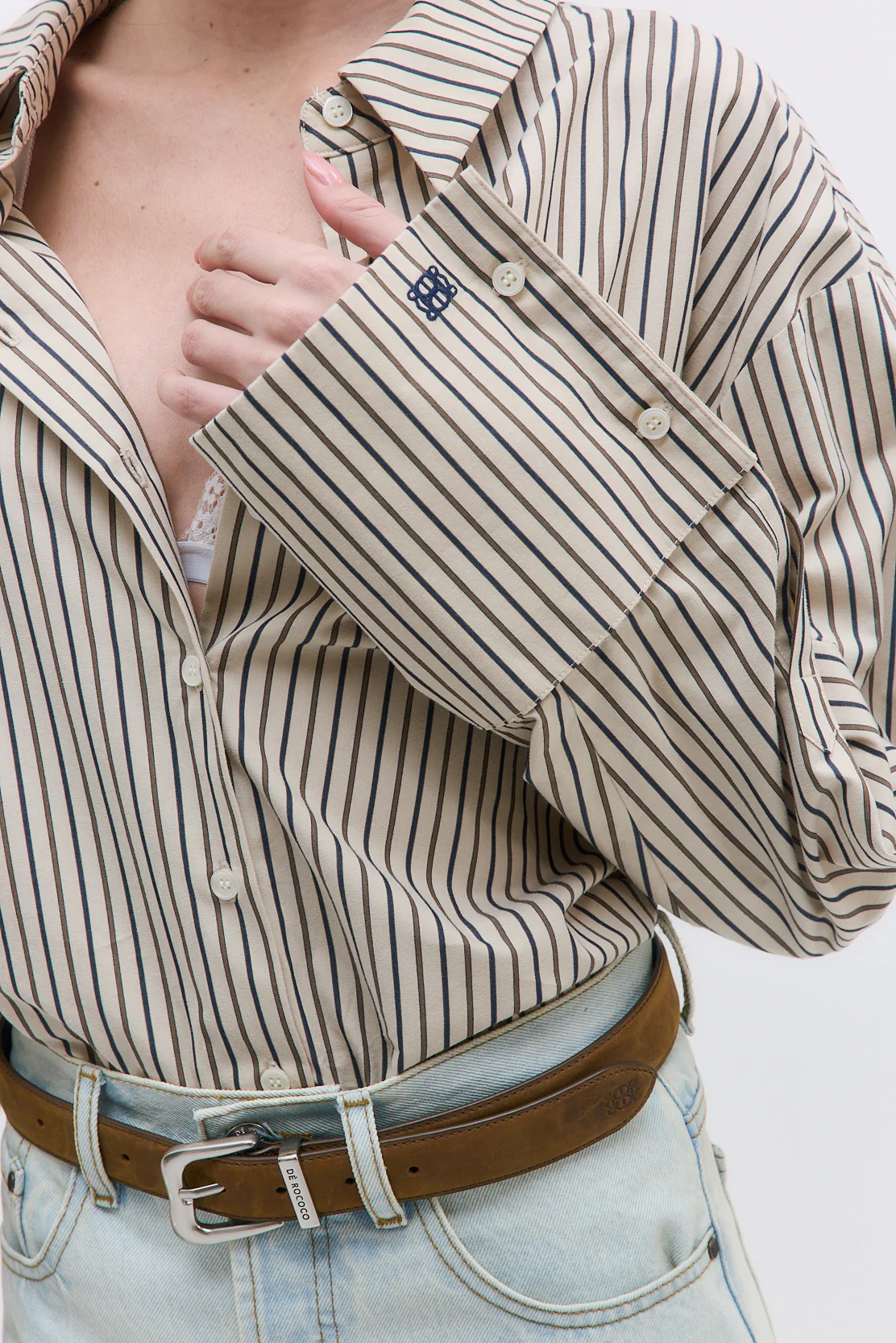 Wide Cuff Poplin Button Down - Image 6