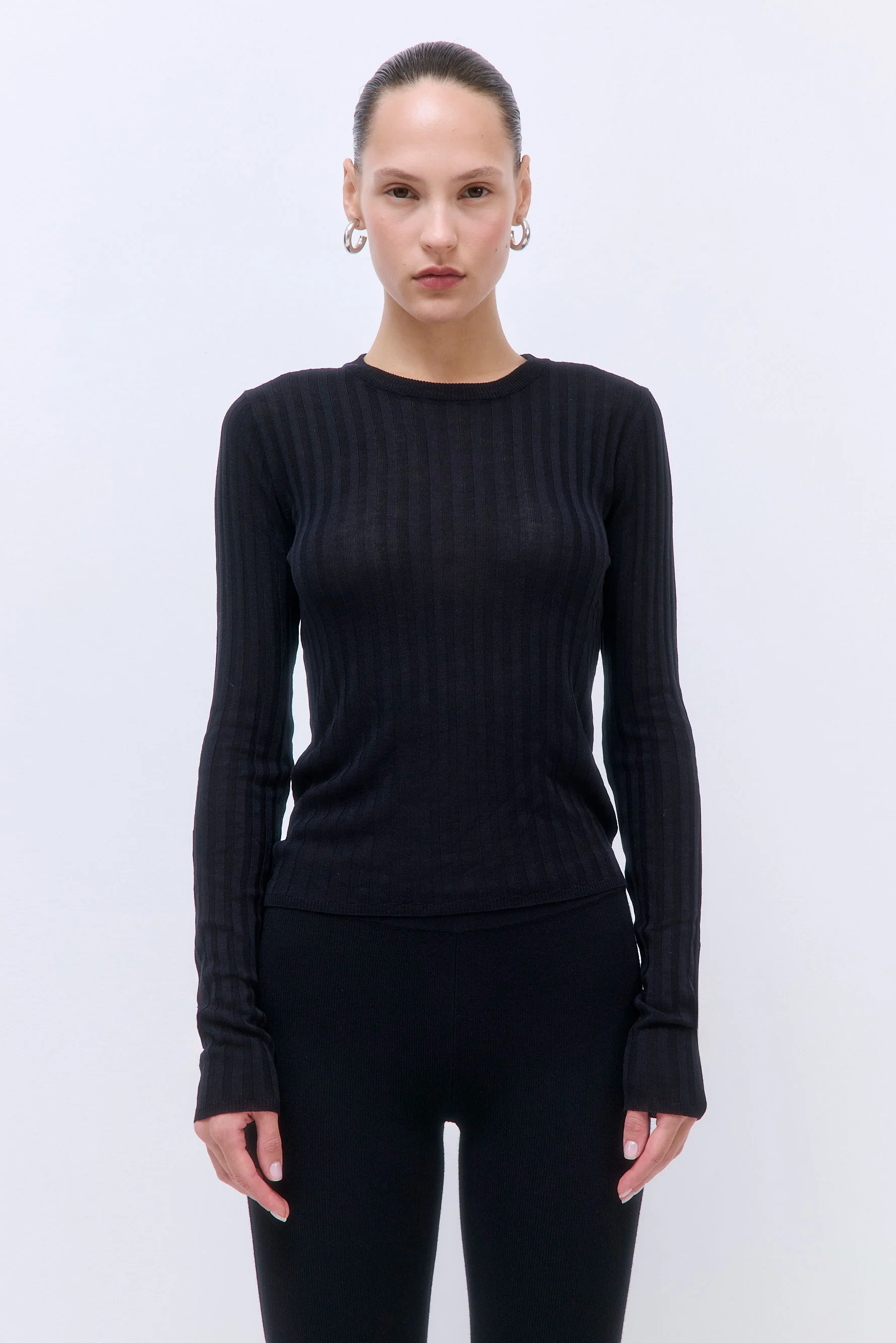 Wide Rib Crew Neck